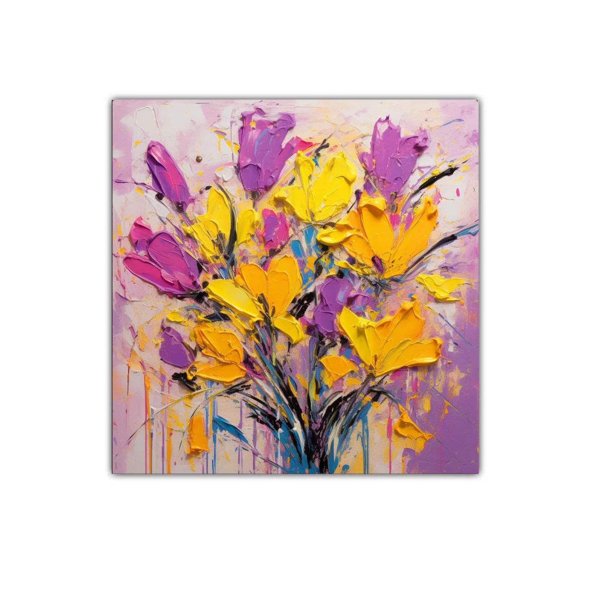 Vibrante ramo floral en tonos morados y amarillos — imagen principal