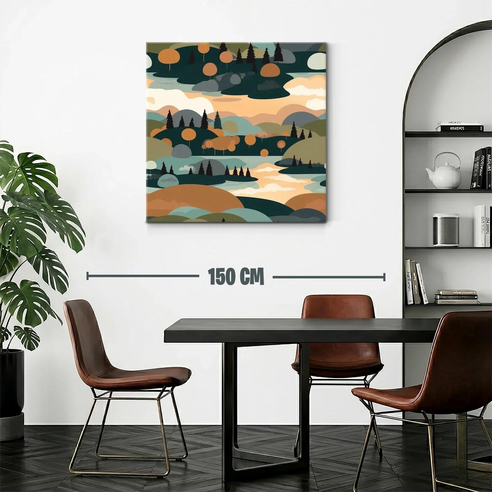 Paisaje abstracto con tonos cálidos y contrastes suaves — miniatura 2