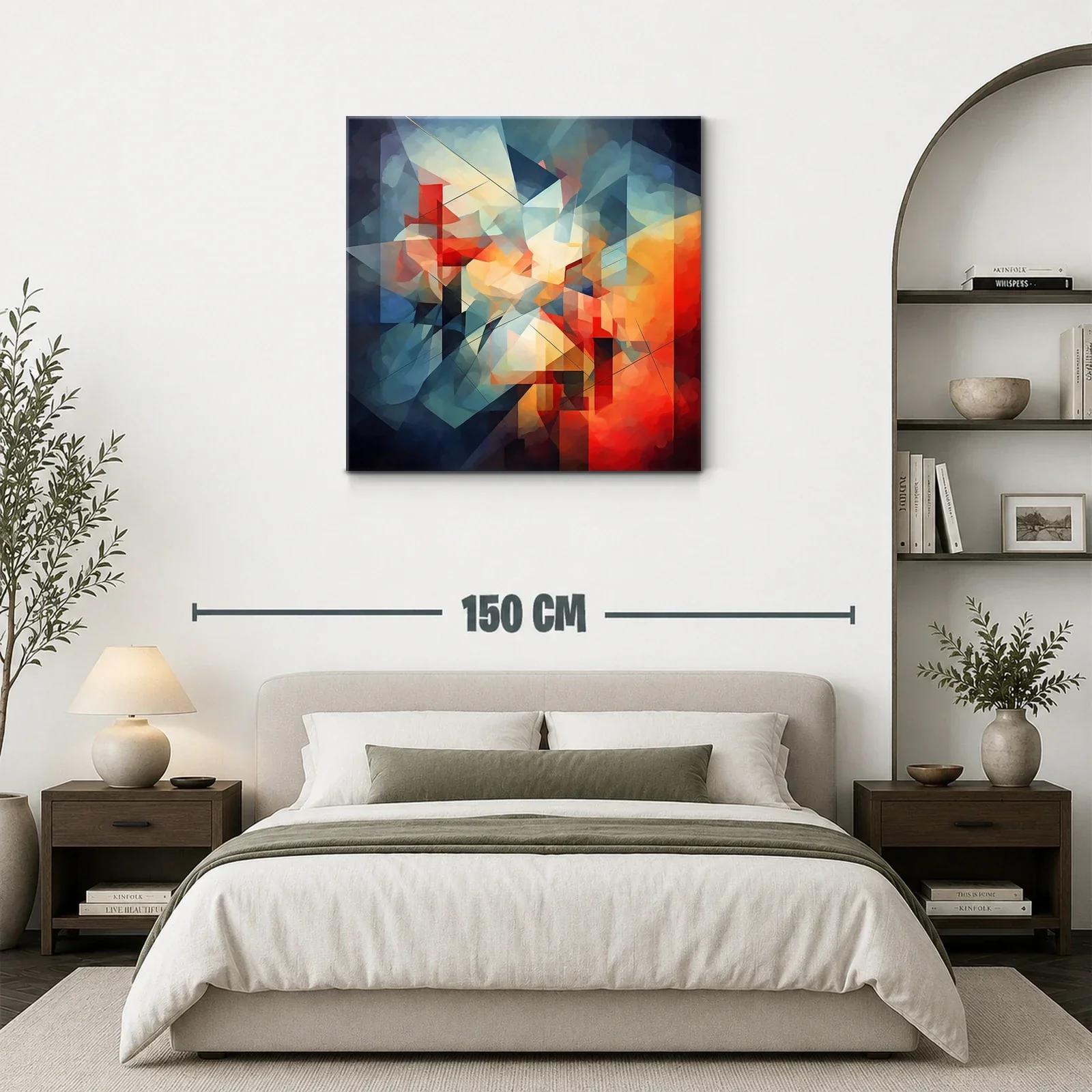 Composición abstracta con tonos cálidos y fríos vibrantes — miniatura 3