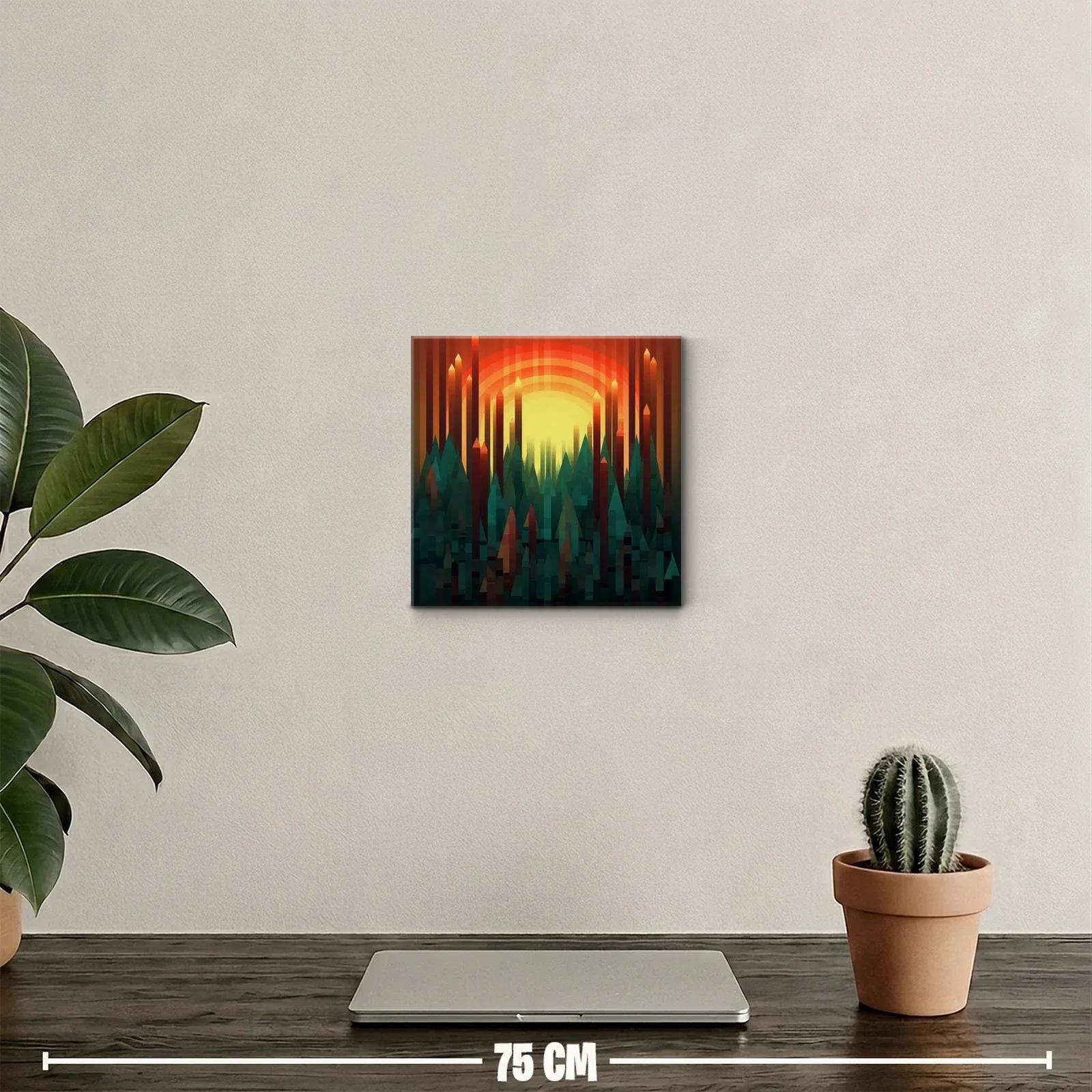 Atardecer abstracto entre picos geométricos vibrantes — miniatura 2
