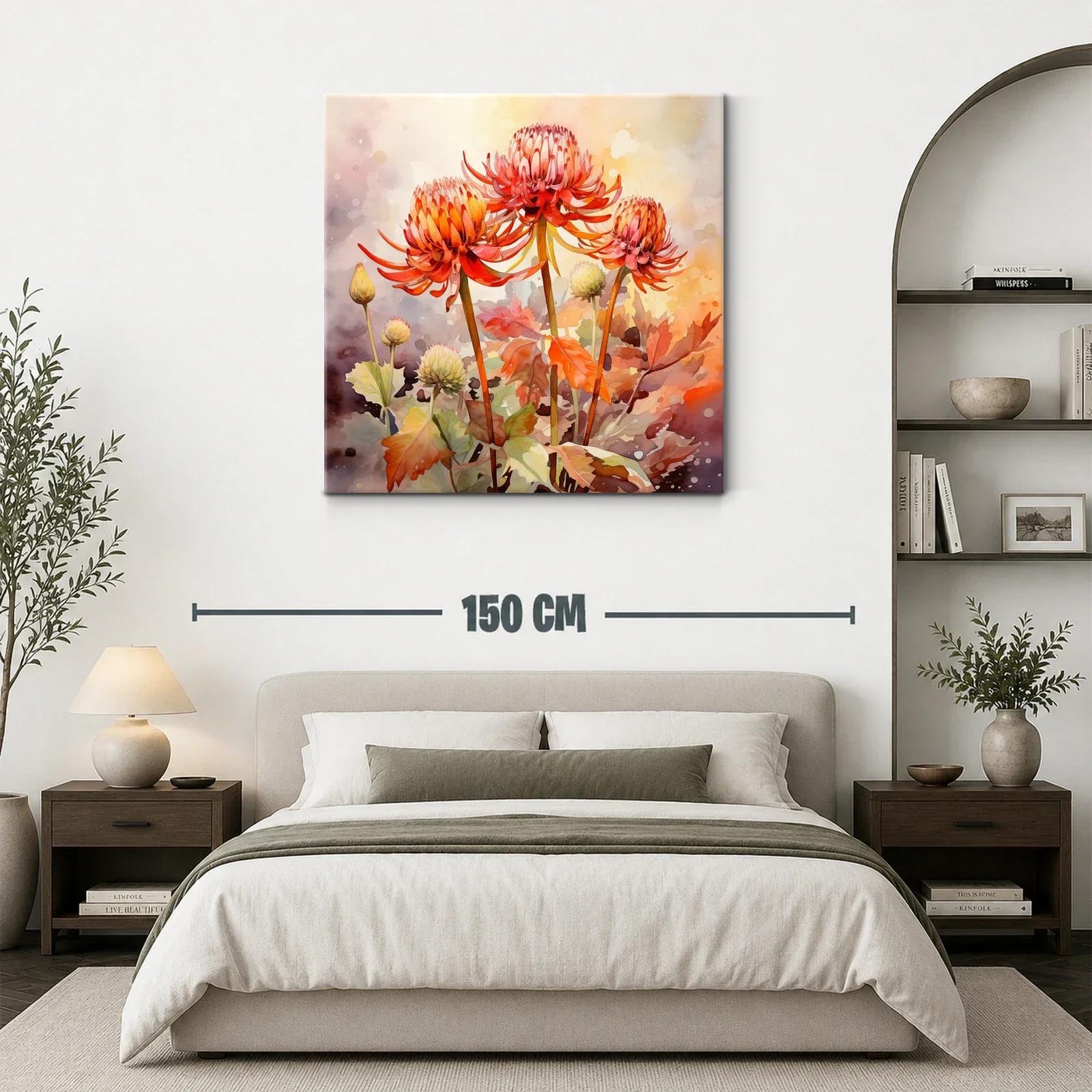 Cuadro floral con tonos cálidos y detalle delicado — miniatura 3