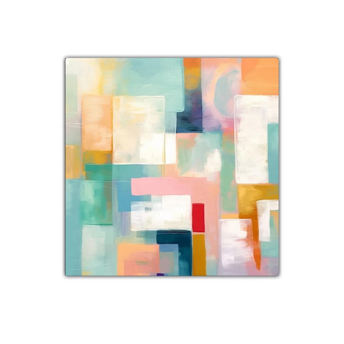 Composición abstracta con tonos pastel y vivos acentos — miniatura 1
