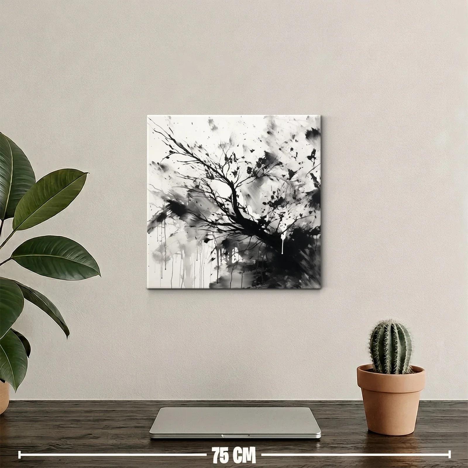 Composición abstracta de ramas en blanco y negro — miniatura 2