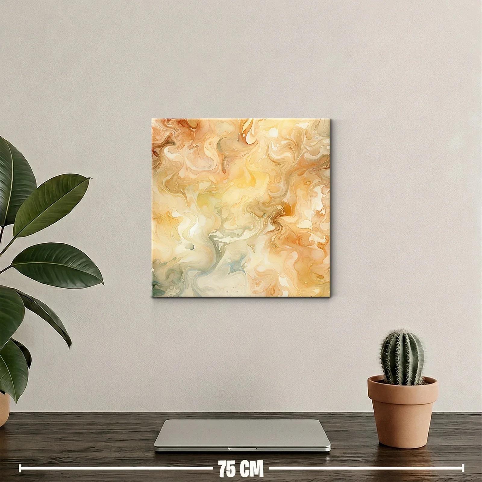 Cuadro abstracto con tonos cálidos y movimiento fluido — miniatura 2