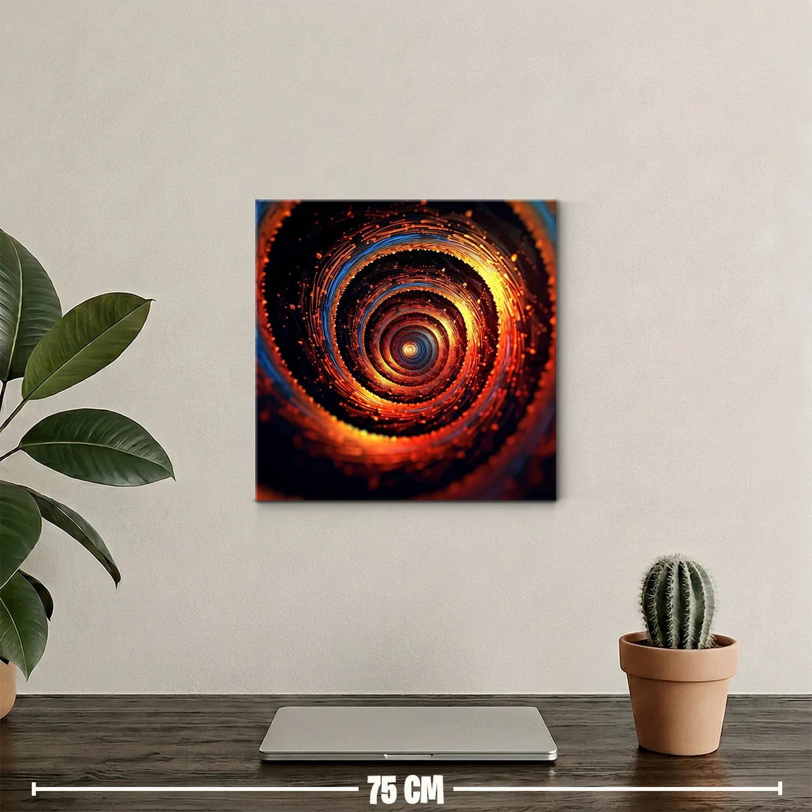 Arte abstracto espiral con vibrantes tonos cálidos y fríos — miniatura 2