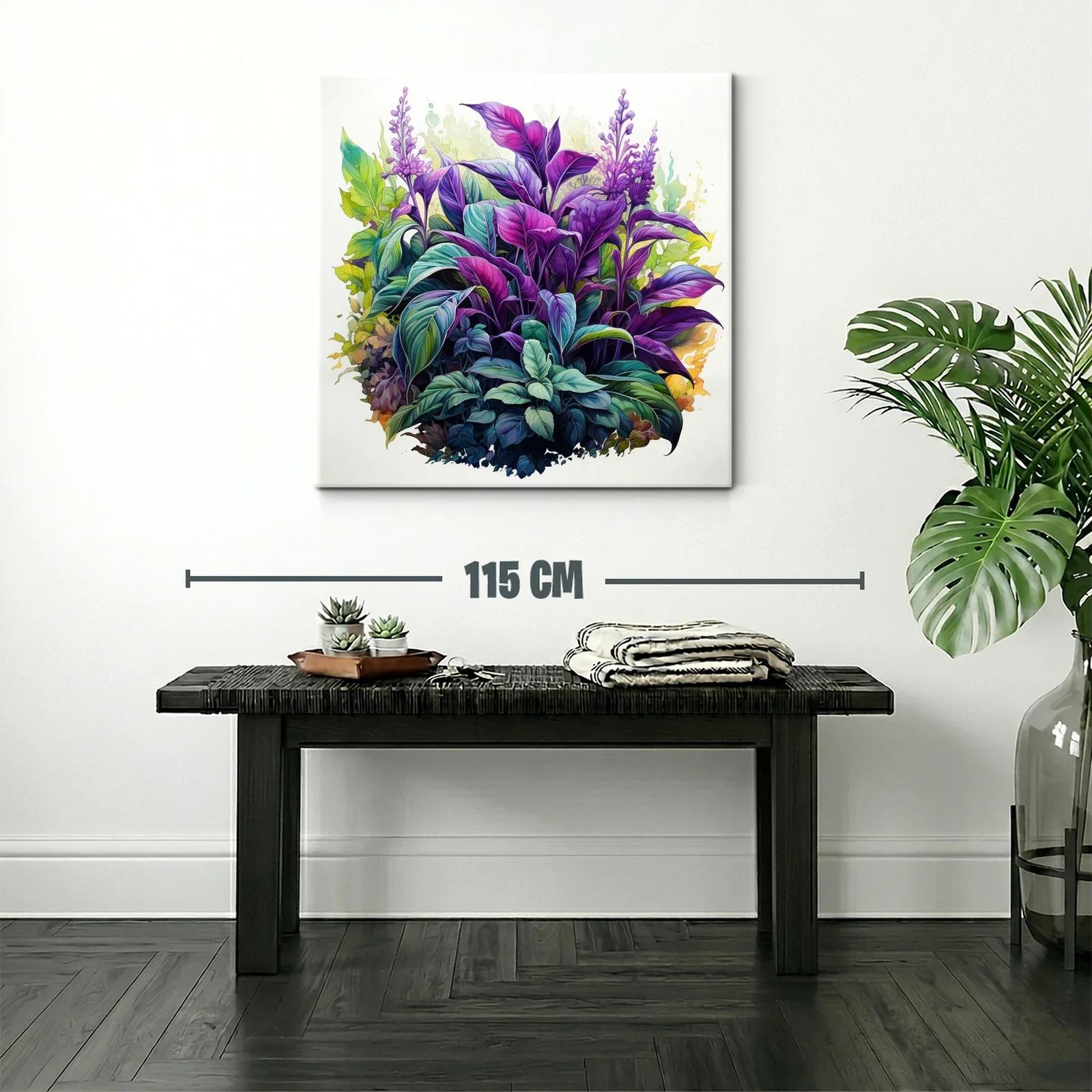 Exuberante Composición de Hojas en Tonos Violeta y Verde — miniatura 2