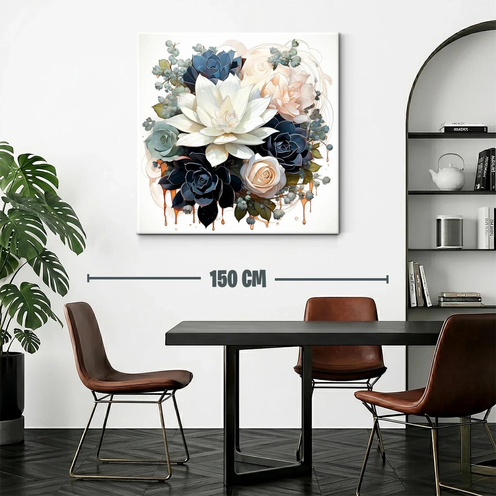 Elegante ramo de flores en tonos neutros y azules — miniatura 2