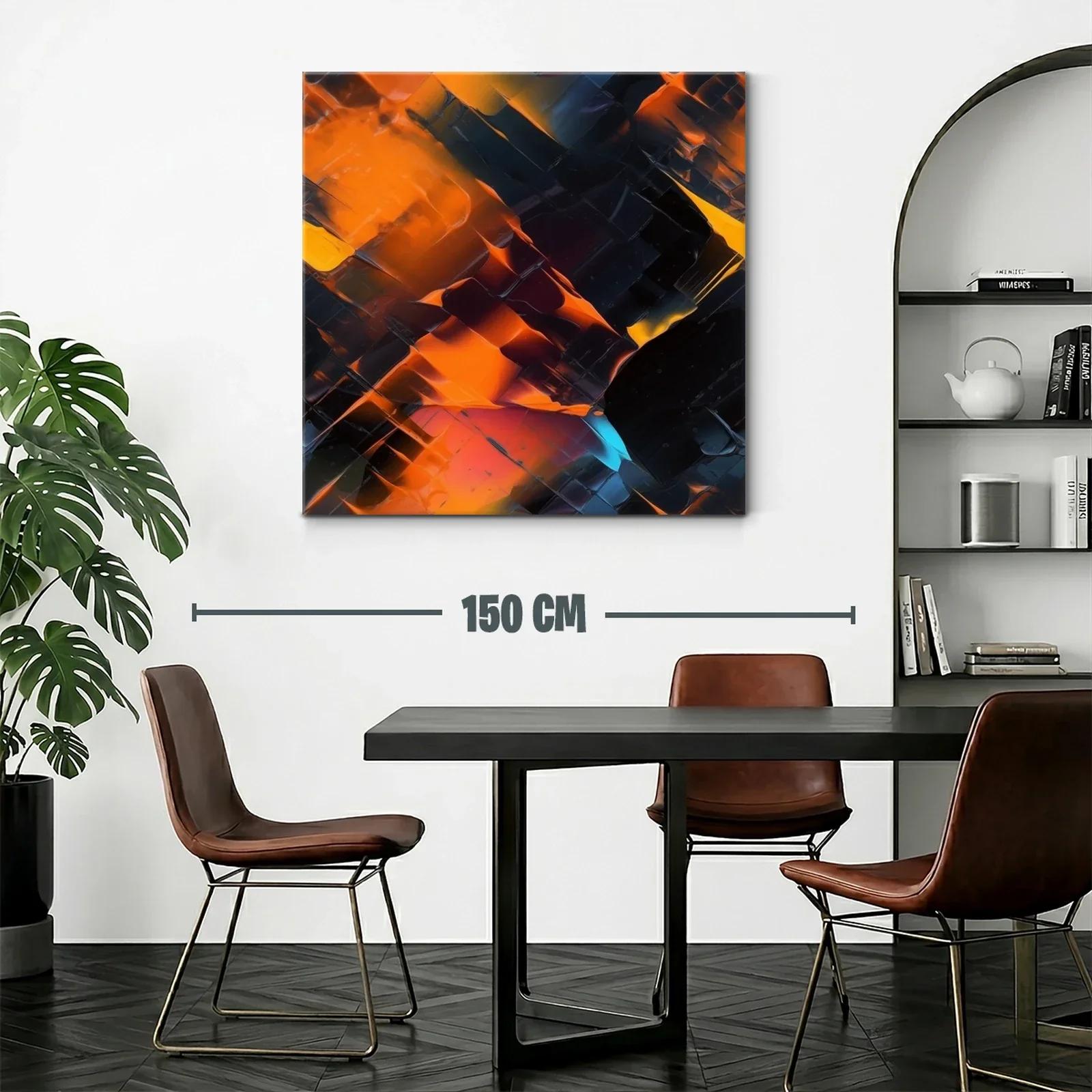 Abstracción vibrante en tonos cálidos y oscuros — miniatura 2