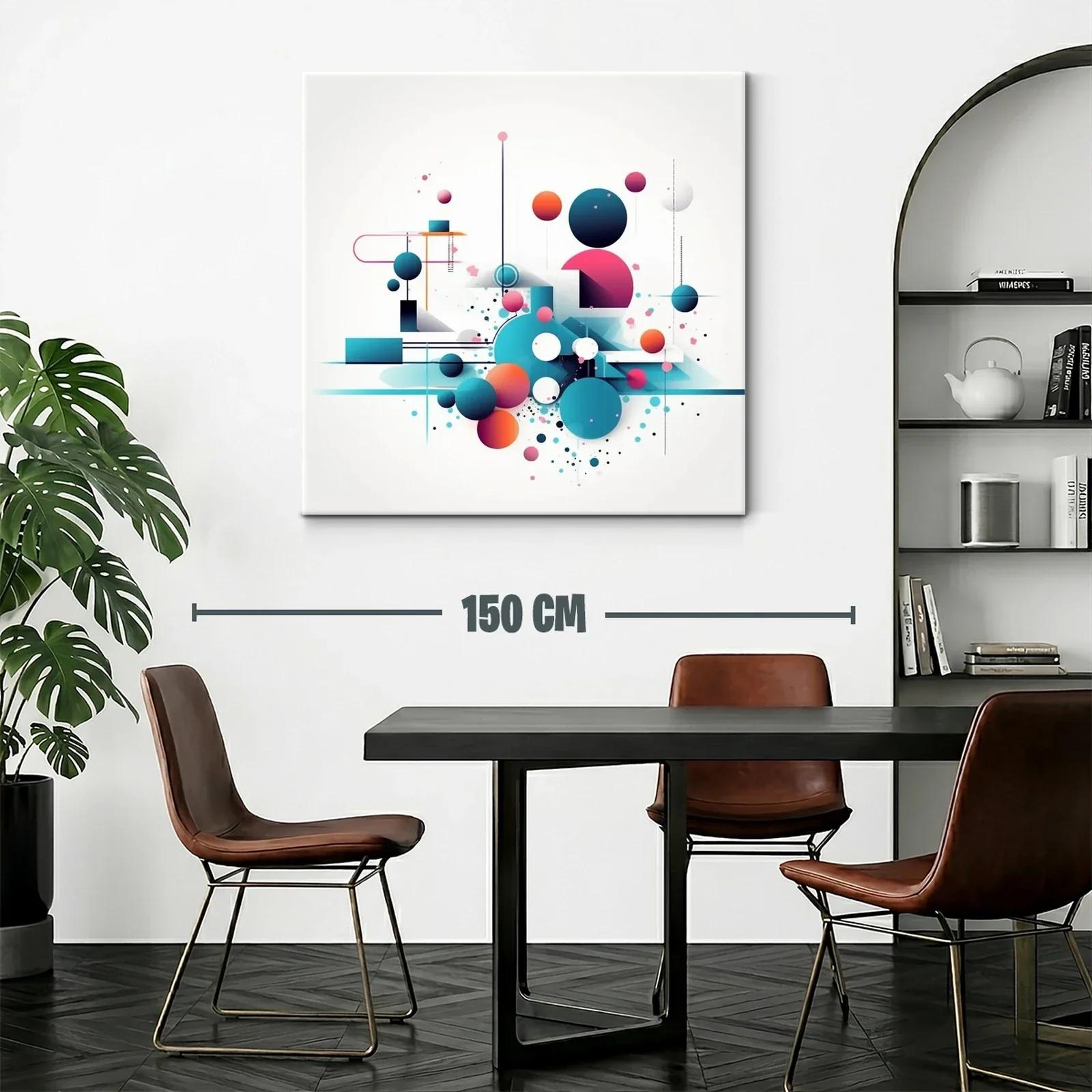 Composición abstracta de círculos y líneas en tonos vibrantes — miniatura 2