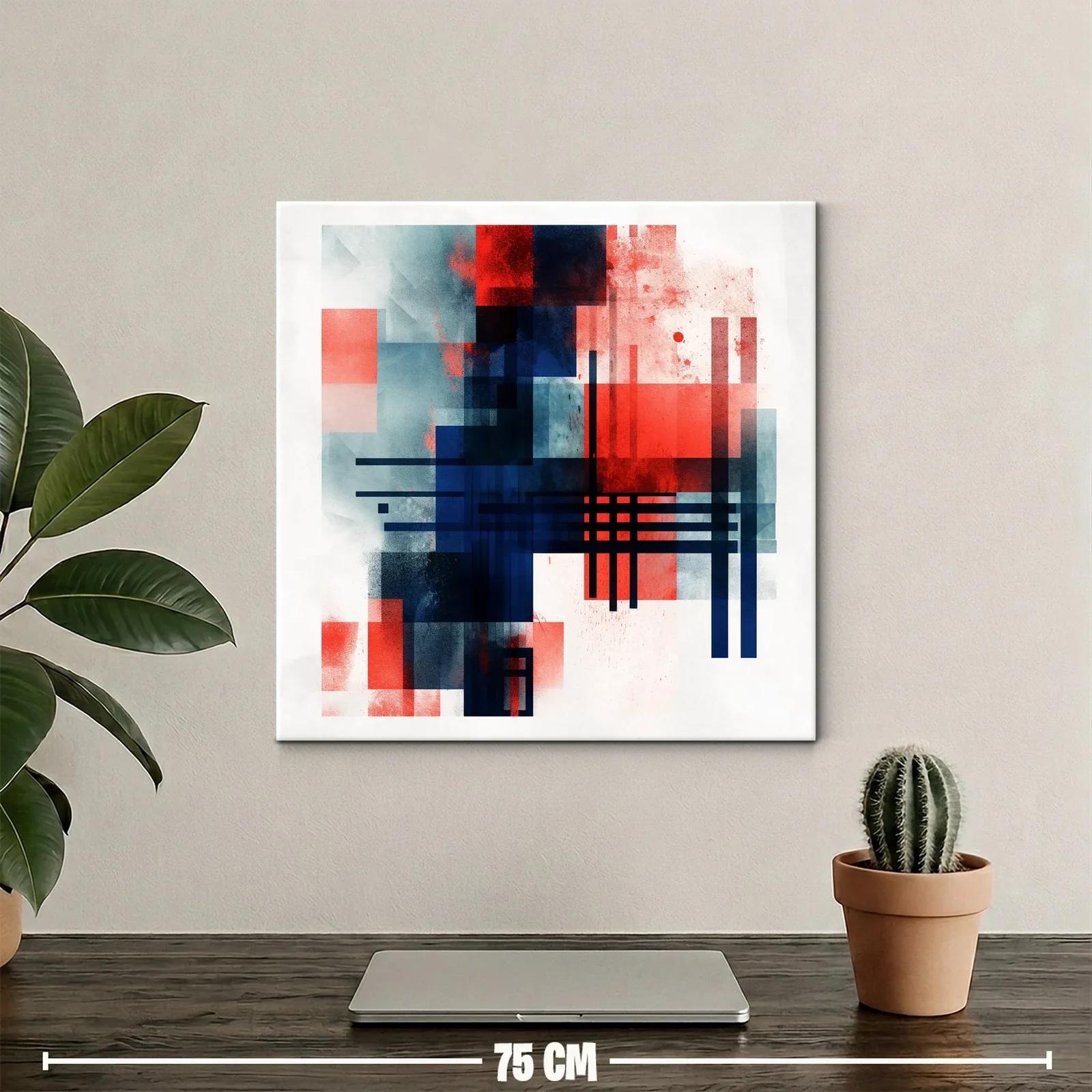 Composición geométrica con tonos rojos y azules intensos — miniatura 2