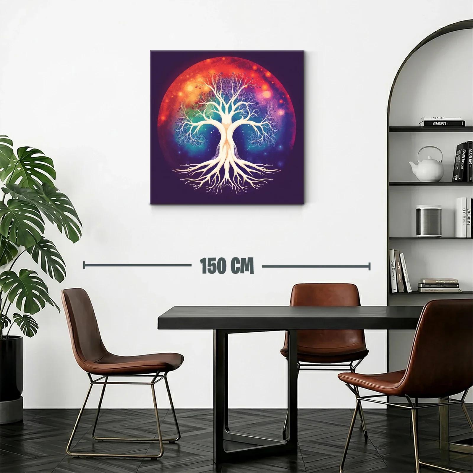 Árbol de la vida iluminado en vibrante fondo cósmico — miniatura 2