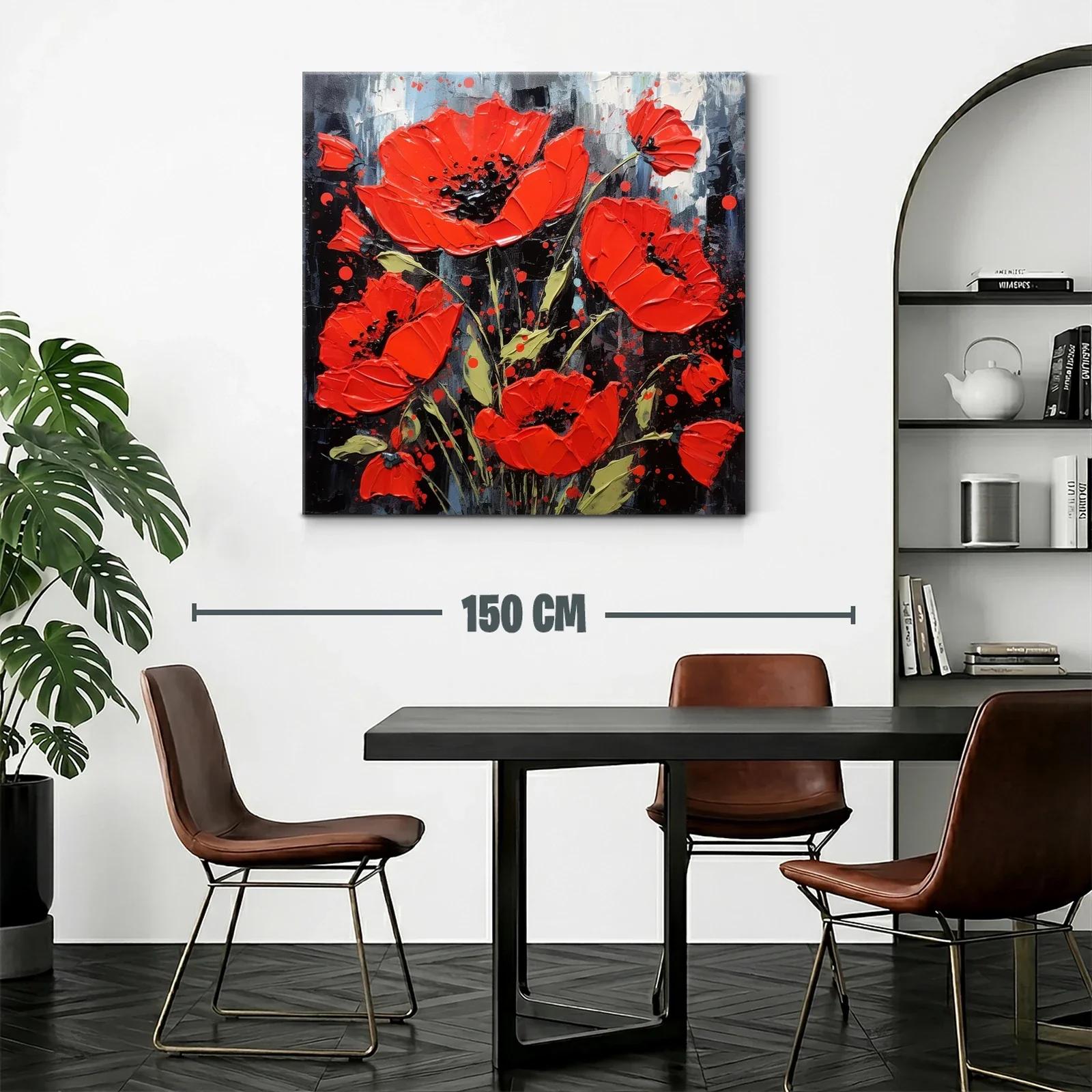 Flores rojas vibrantes sobre fondo oscuro y contrastante — miniatura 2