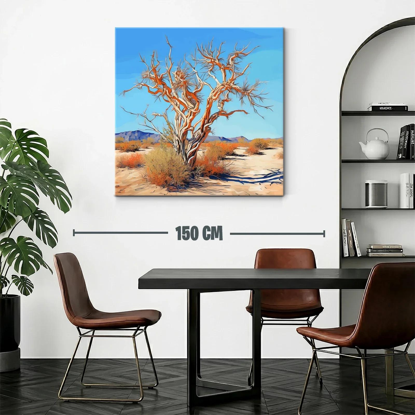 Árbol retorcido en paisaje desértico bajo cielo azul claro — miniatura 2