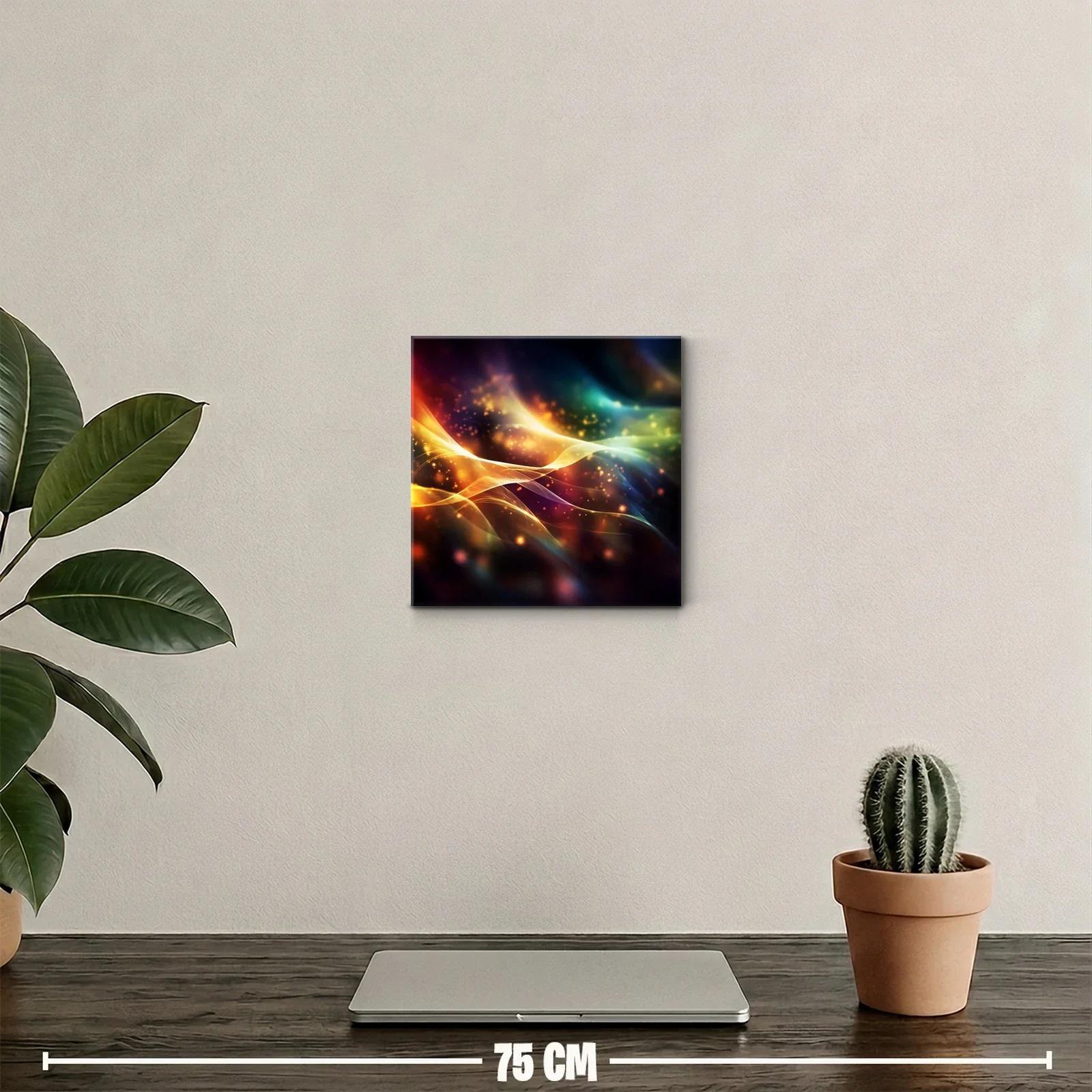 Cuadro abstracto con luces y transparencias coloridas — miniatura 2