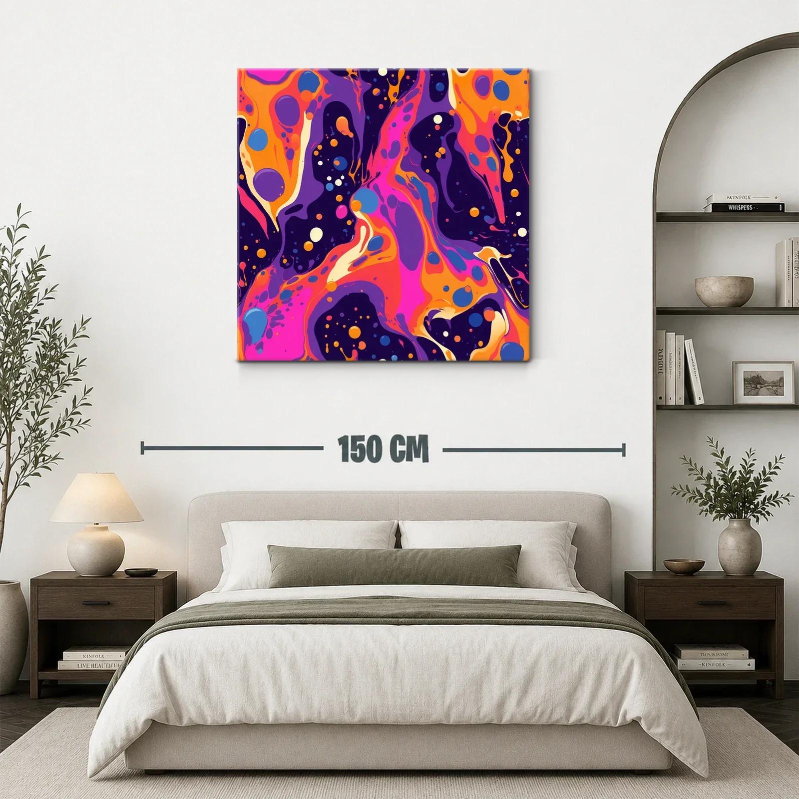 Cuadro abstracto vibrante con contrastes intensos y dinámicos — miniatura 3