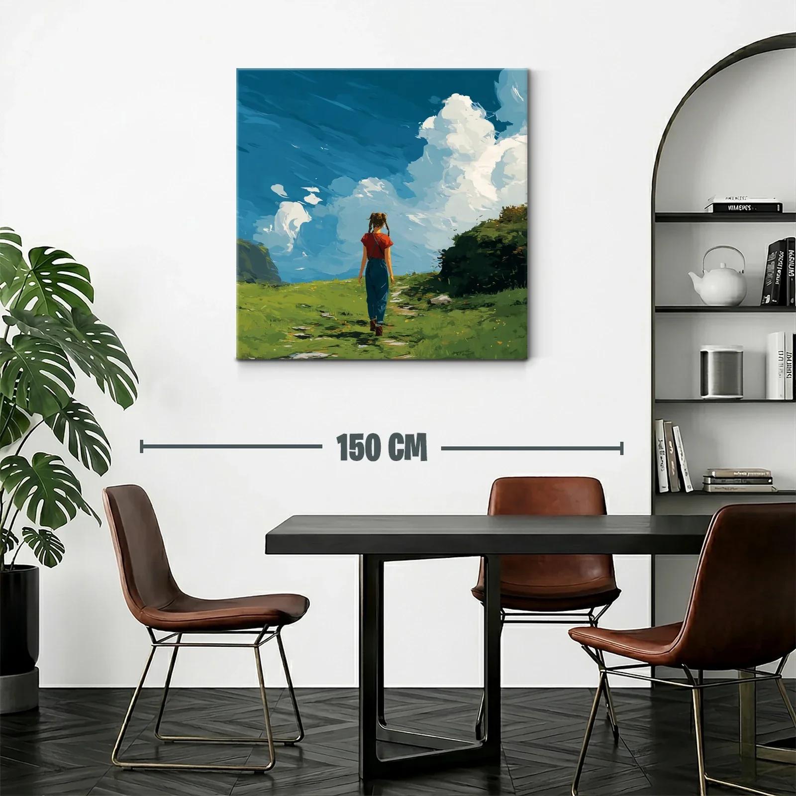 Paseo solitario en paisaje natural con cielo despejado — miniatura 2