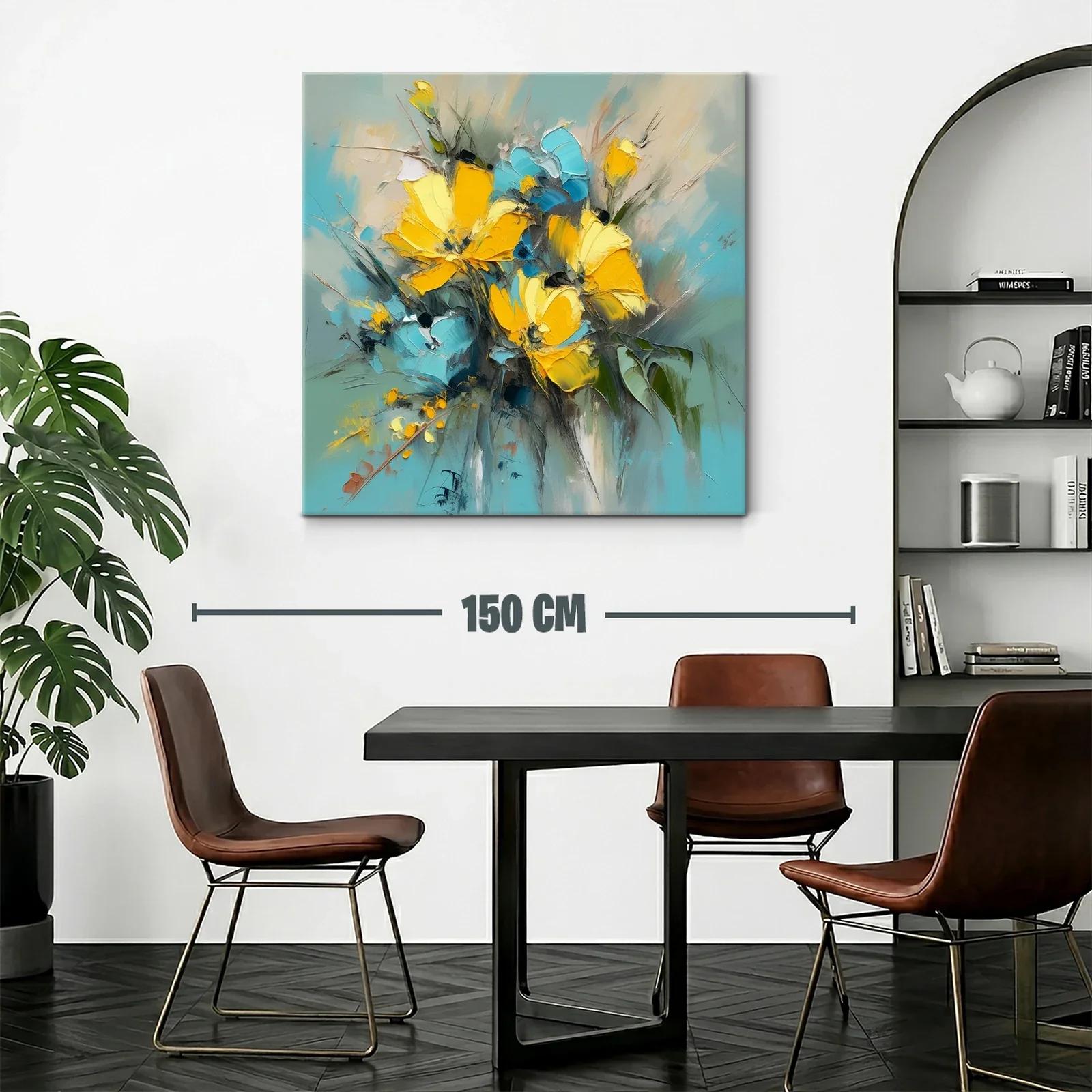 Flores vibrantes en tonos amarillos y azules — miniatura 2