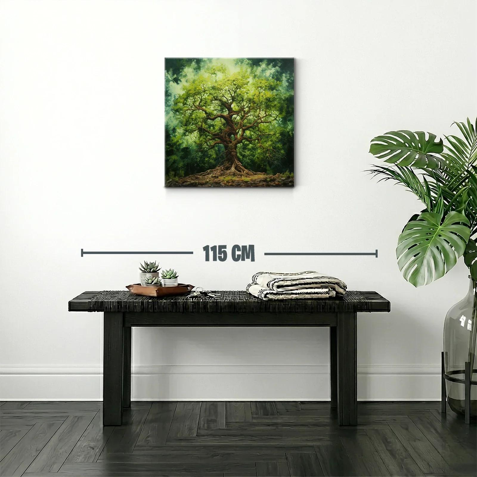 Majestuoso árbol con raíces y follaje frondoso verde — miniatura 2