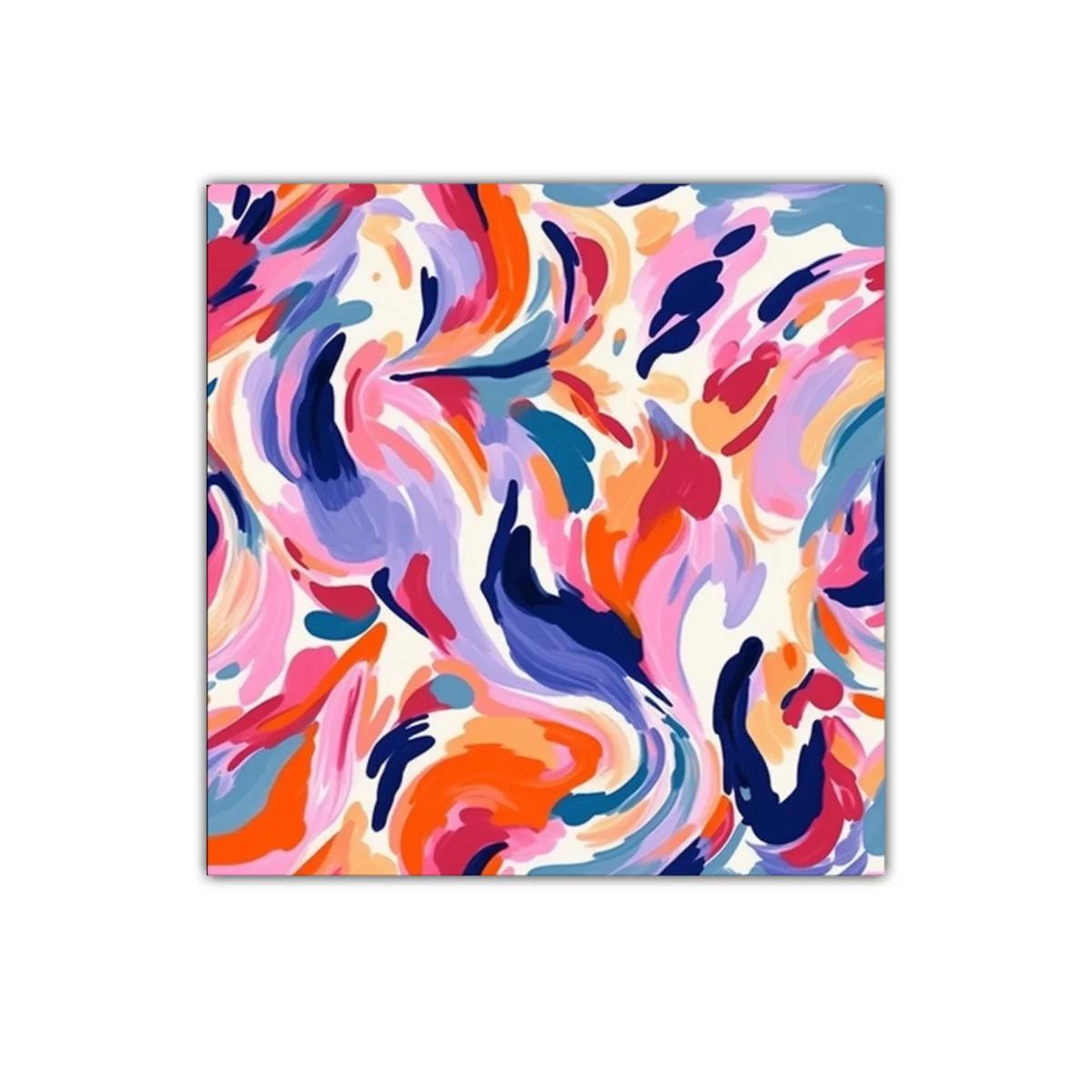 Cuadro decorativo con formas fluidas y vibrantes colores
