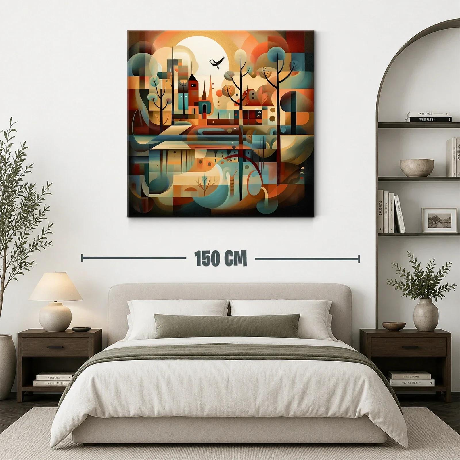 Paisaje abstracto con formas geométricas y tonos cálidos — miniatura 3