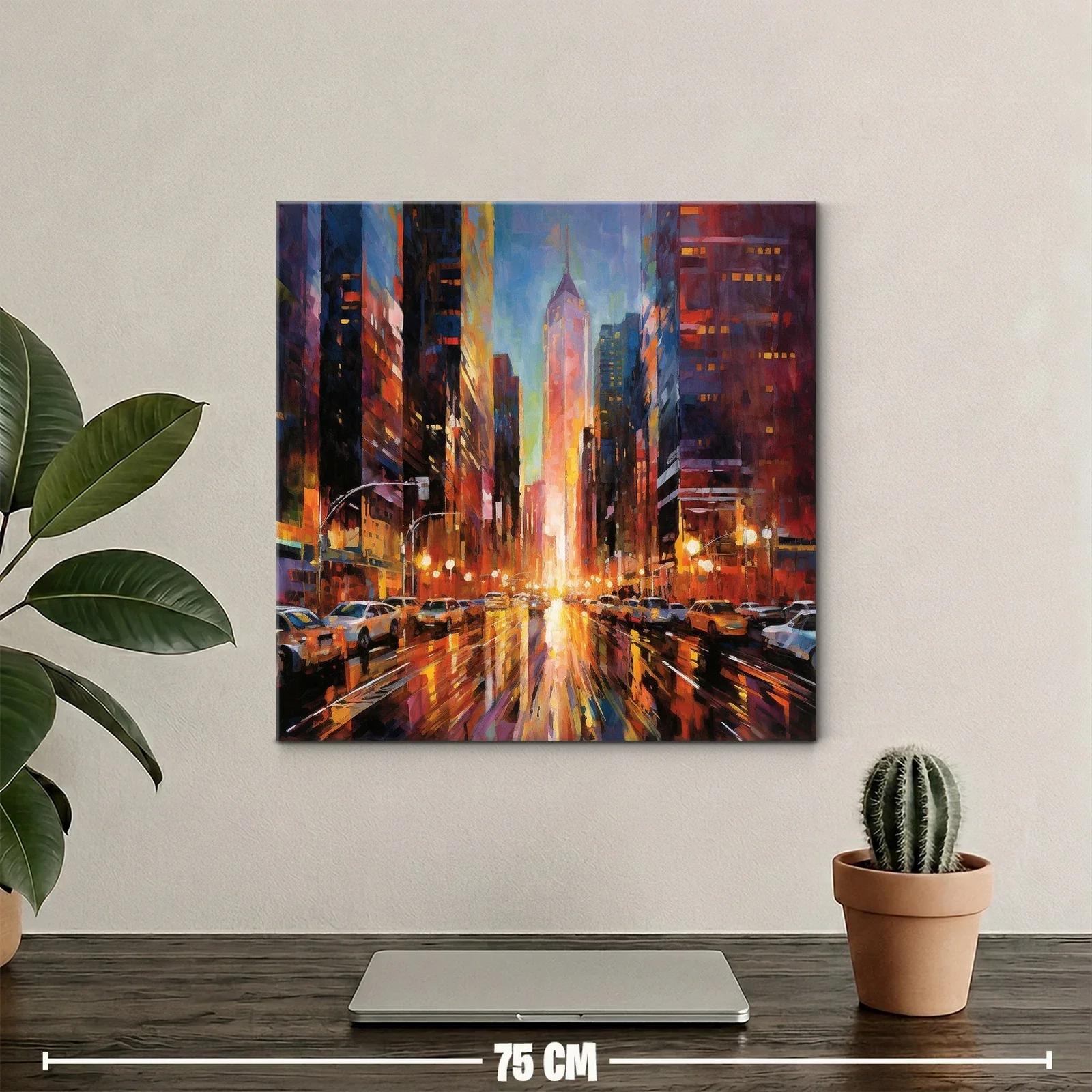 Atardecer urbanita con reflejos intensos y vibrantes — miniatura 2