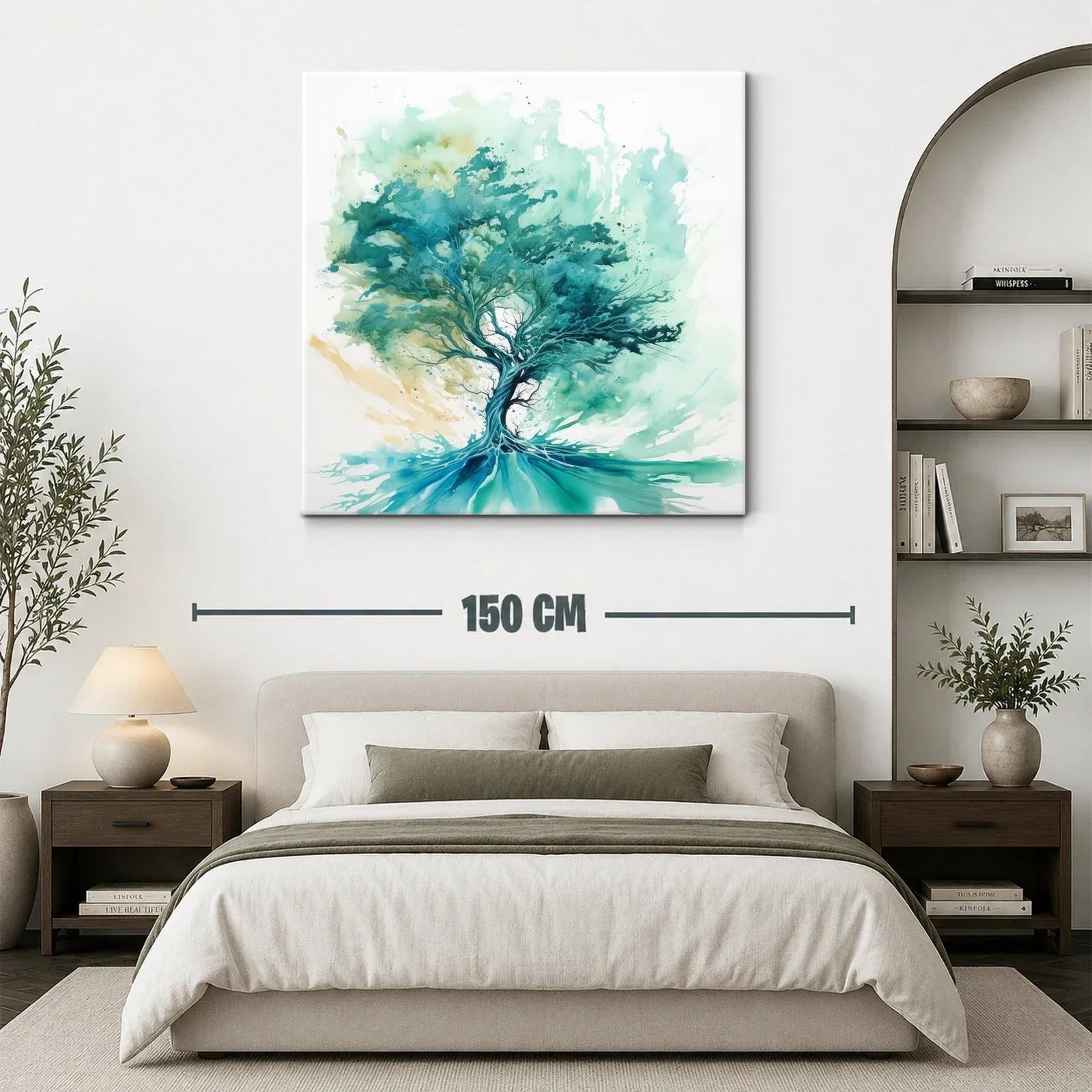 Árbol abstracto con tonos verdes y azules en movimiento — miniatura 3