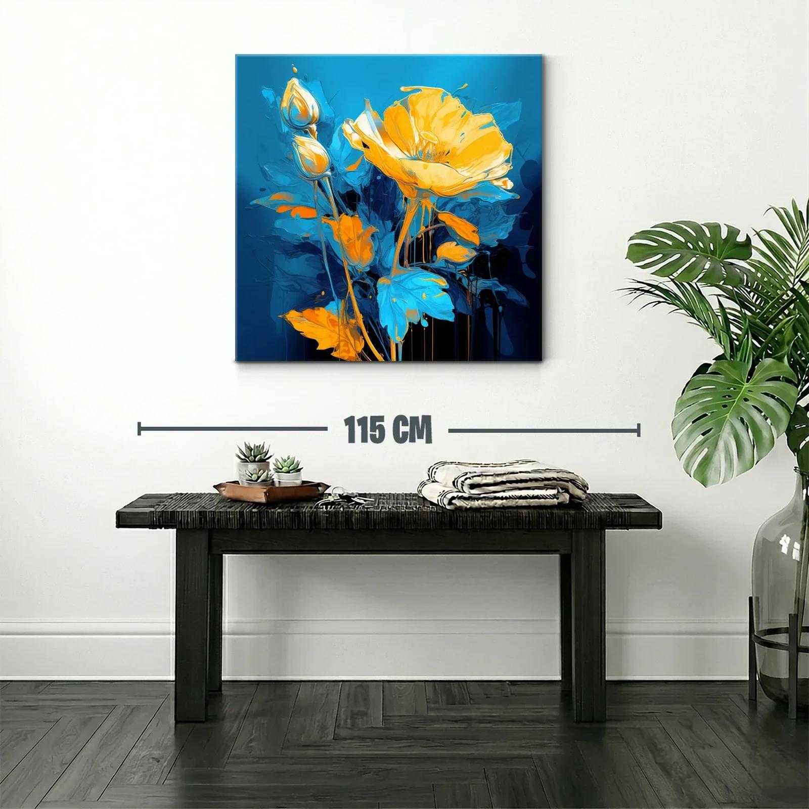 Flores vibrantes en tonos azules y naranjas intensos — miniatura 2