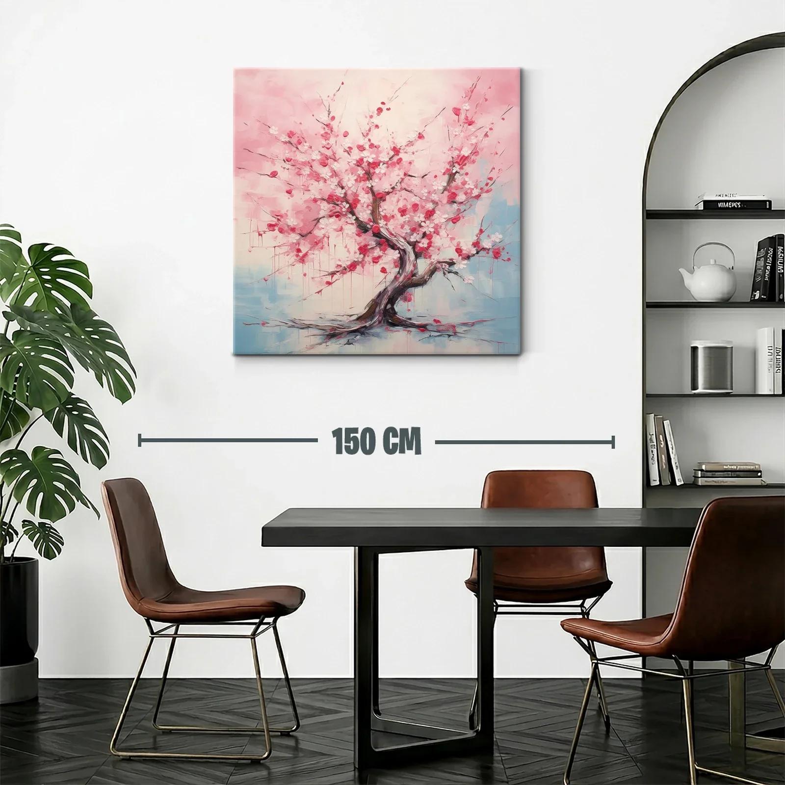 Cuadro árbol de flores rosas en tonos suaves y delicados — miniatura 2