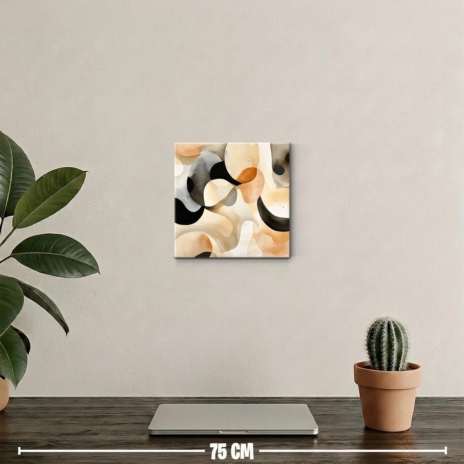 Composición abstracta con tonos tierra y negros suaves — miniatura 2