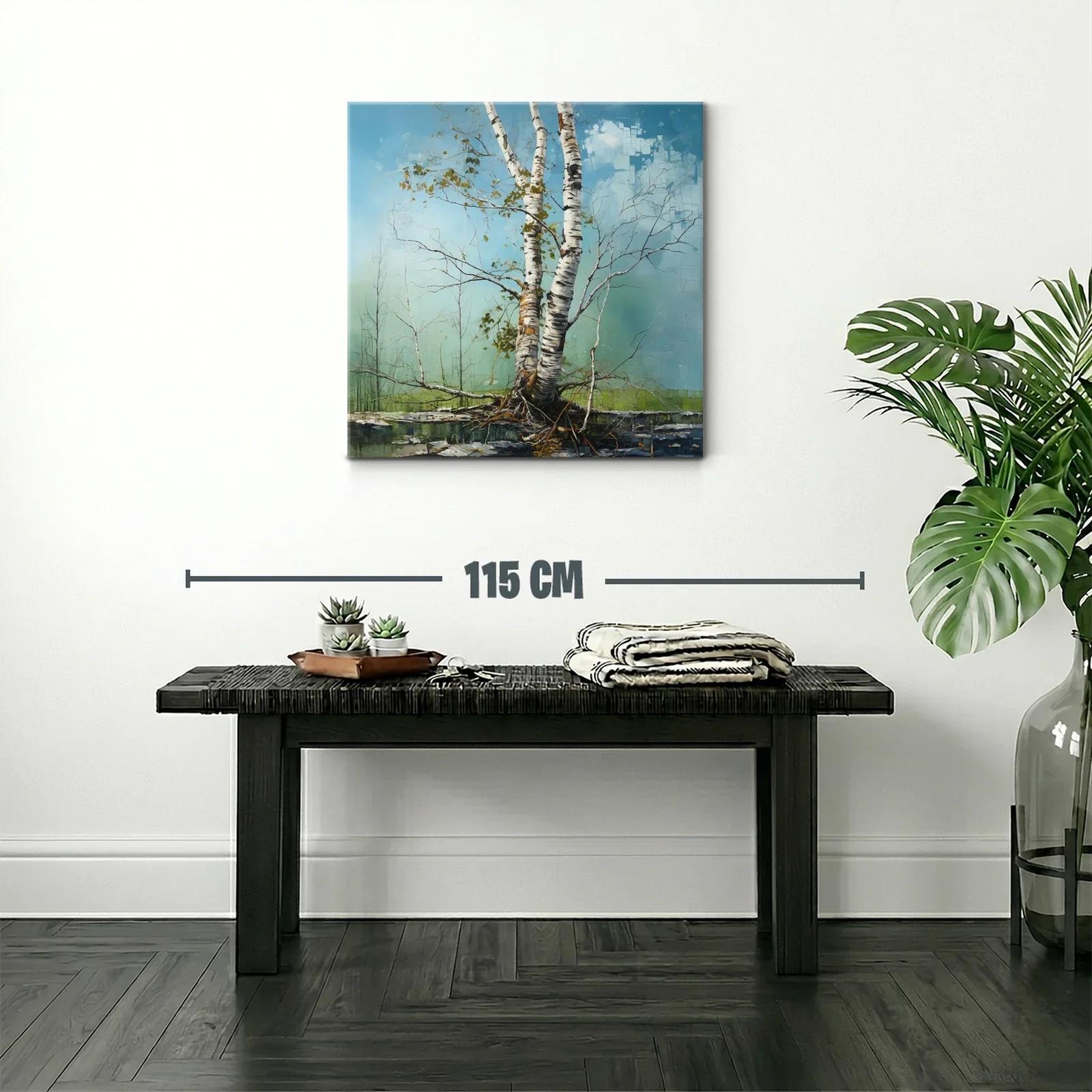 Árbol de abedul en paisaje sereno y natural — miniatura 2