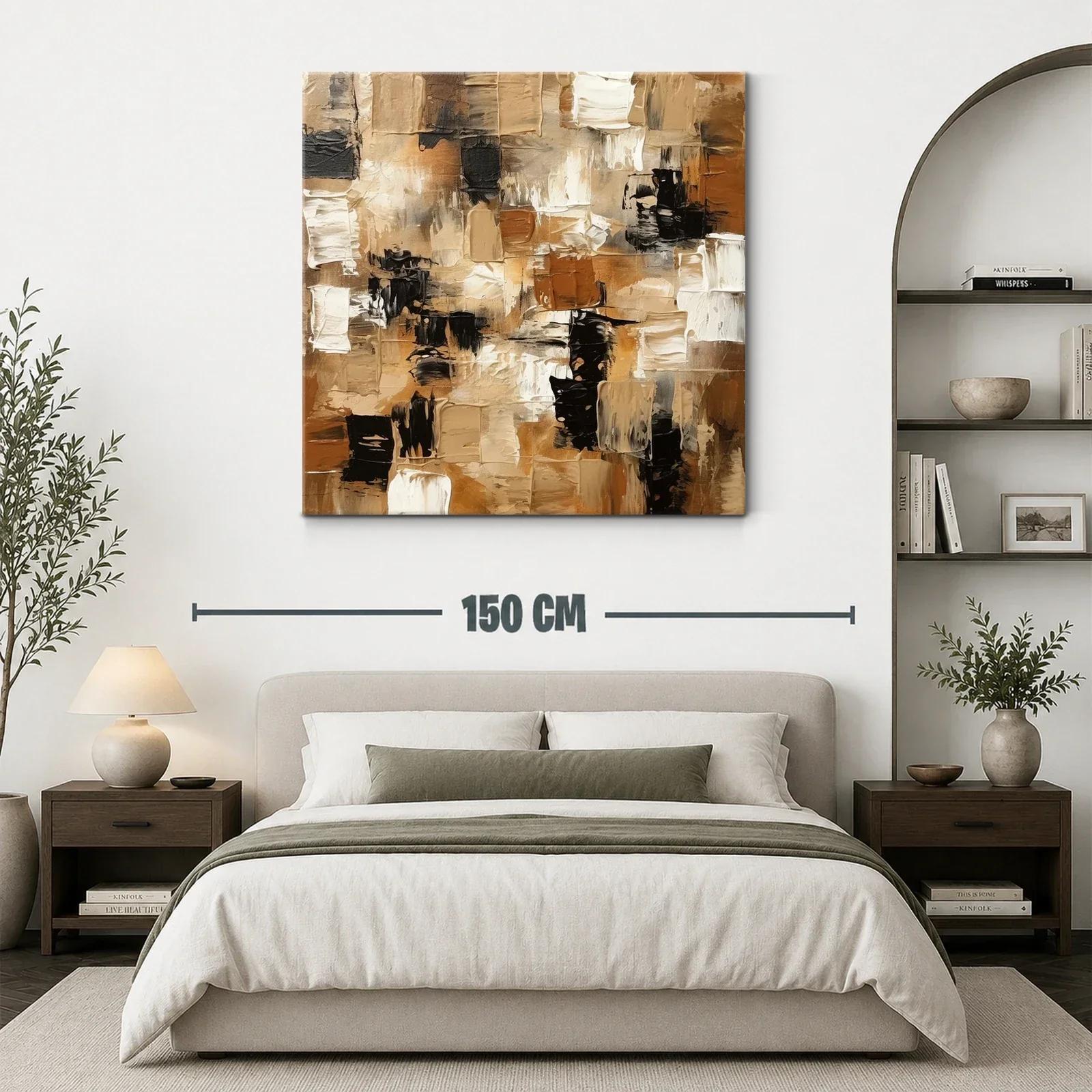 Arte abstracto en tonos tierra cálidos y contrastes neutros — miniatura 3
