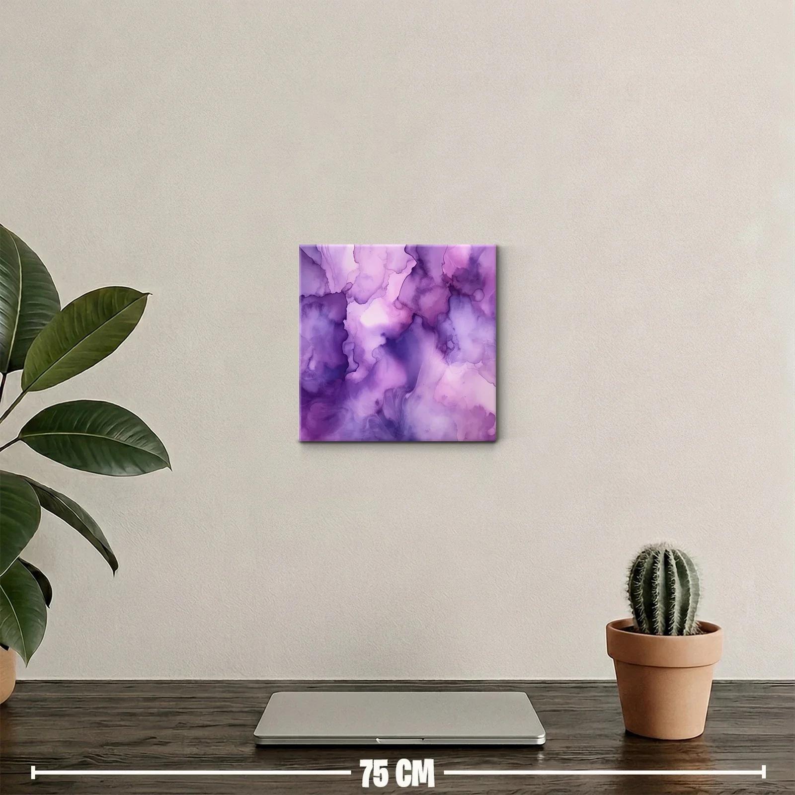 Cuadro decorativo con tonos suaves y abstractos en púrpura — miniatura 2