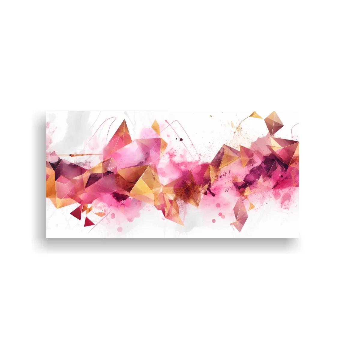 Cuadro composición abstracta de polígonos rosados — imagen principal