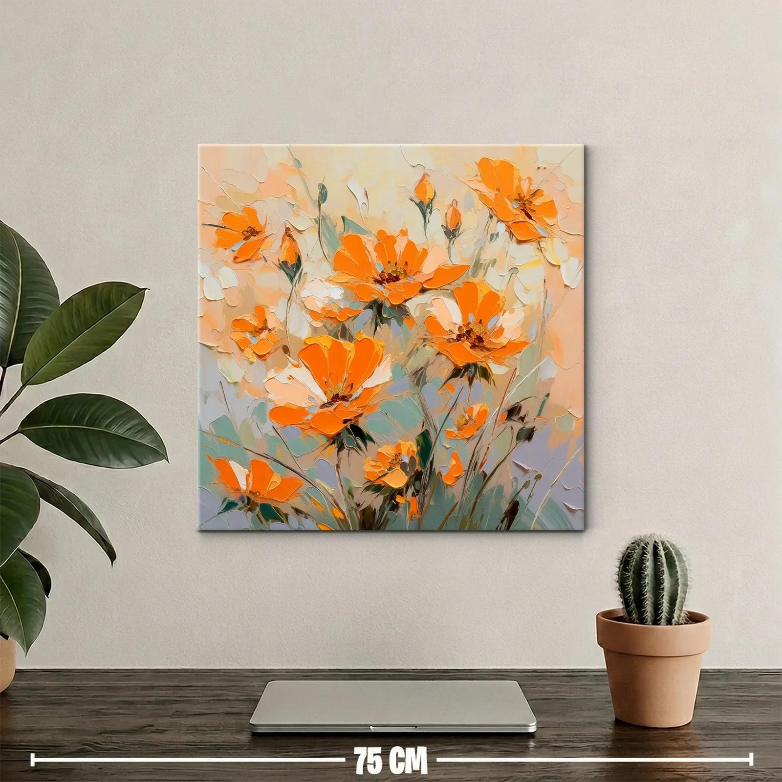 Luminosa composición floral en tonos naranjas y pastel — miniatura 2