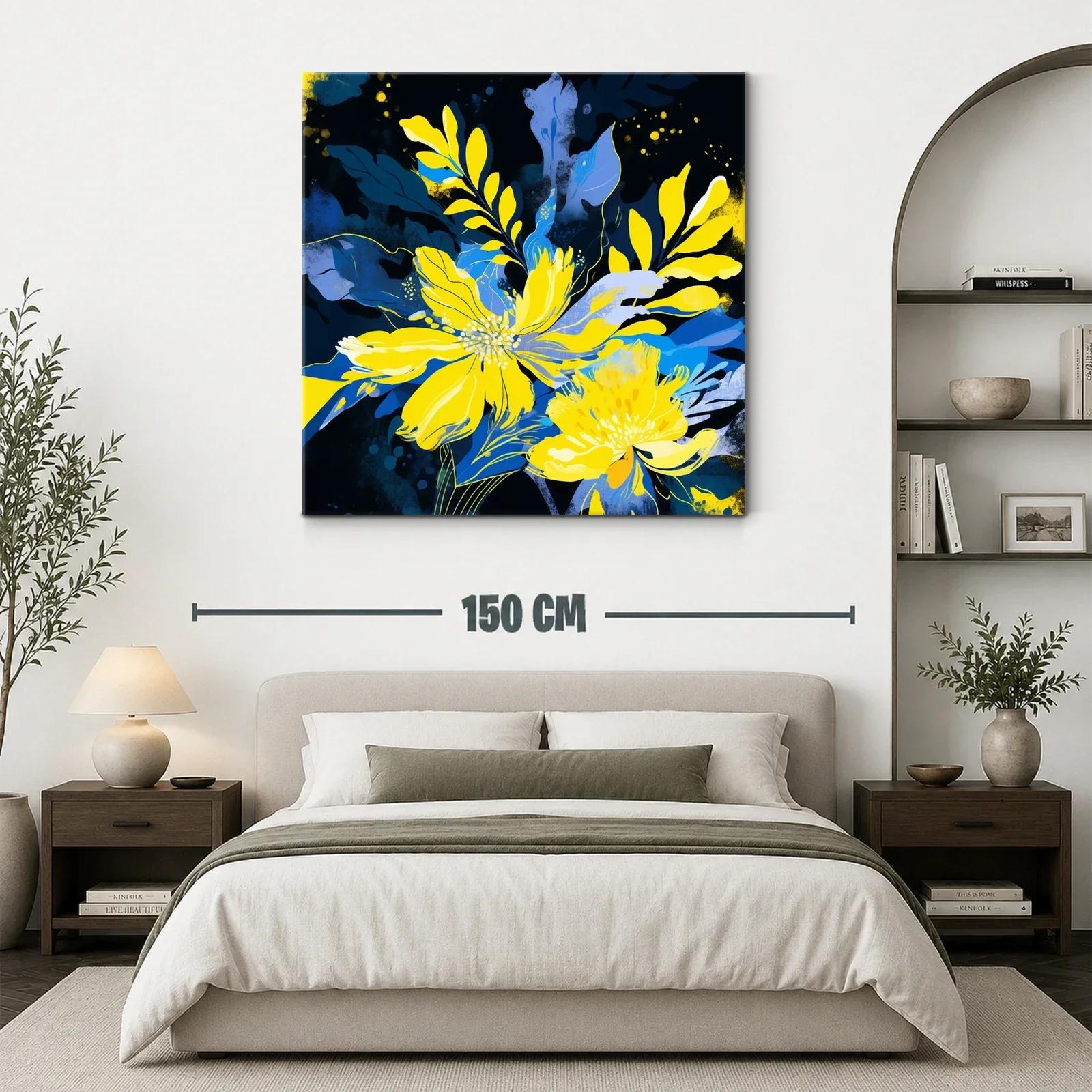Flores vibrantes en tonos amarillos y azules expresivos — miniatura 3