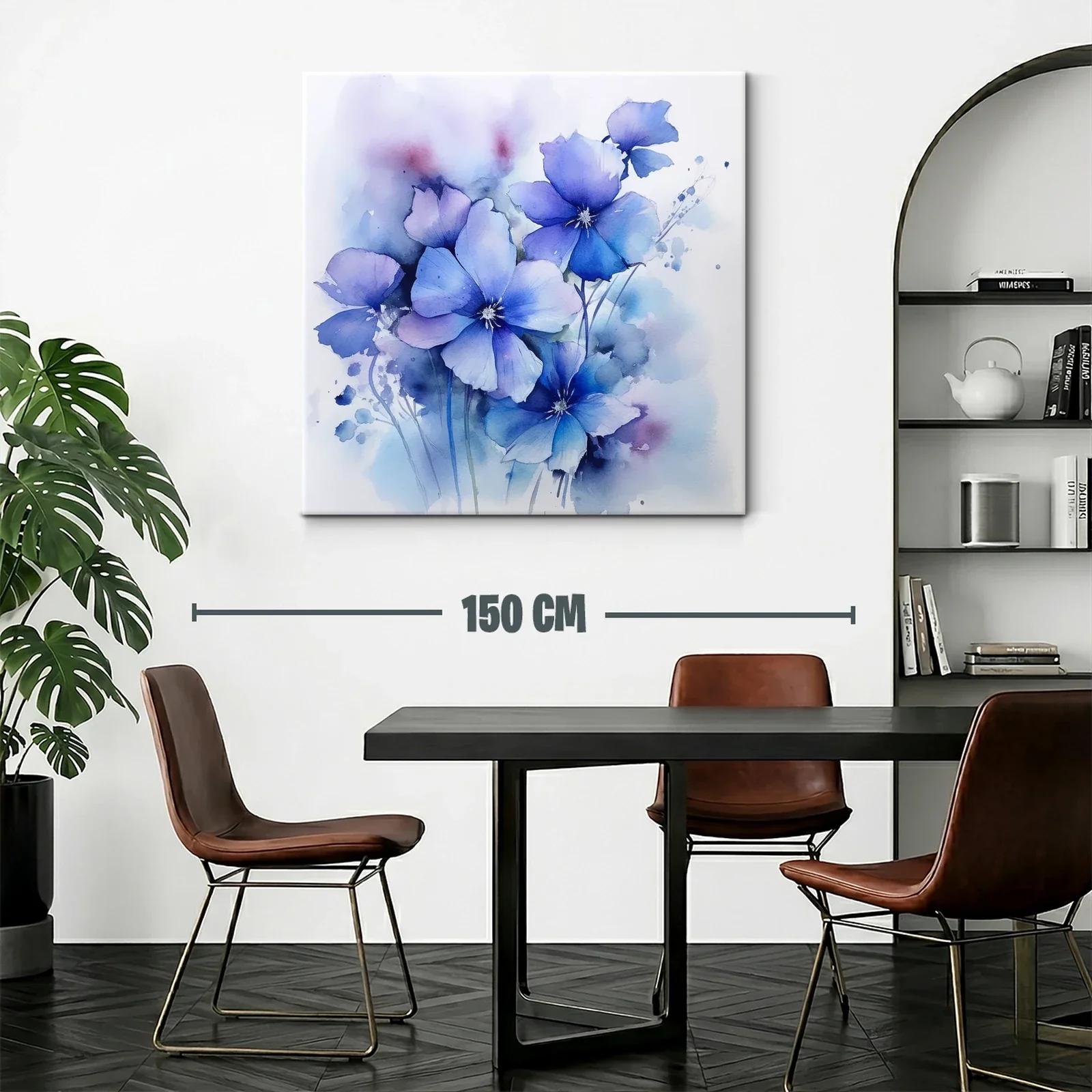 Flores azules en acuarela con tacto etéreo y delicado — miniatura 2