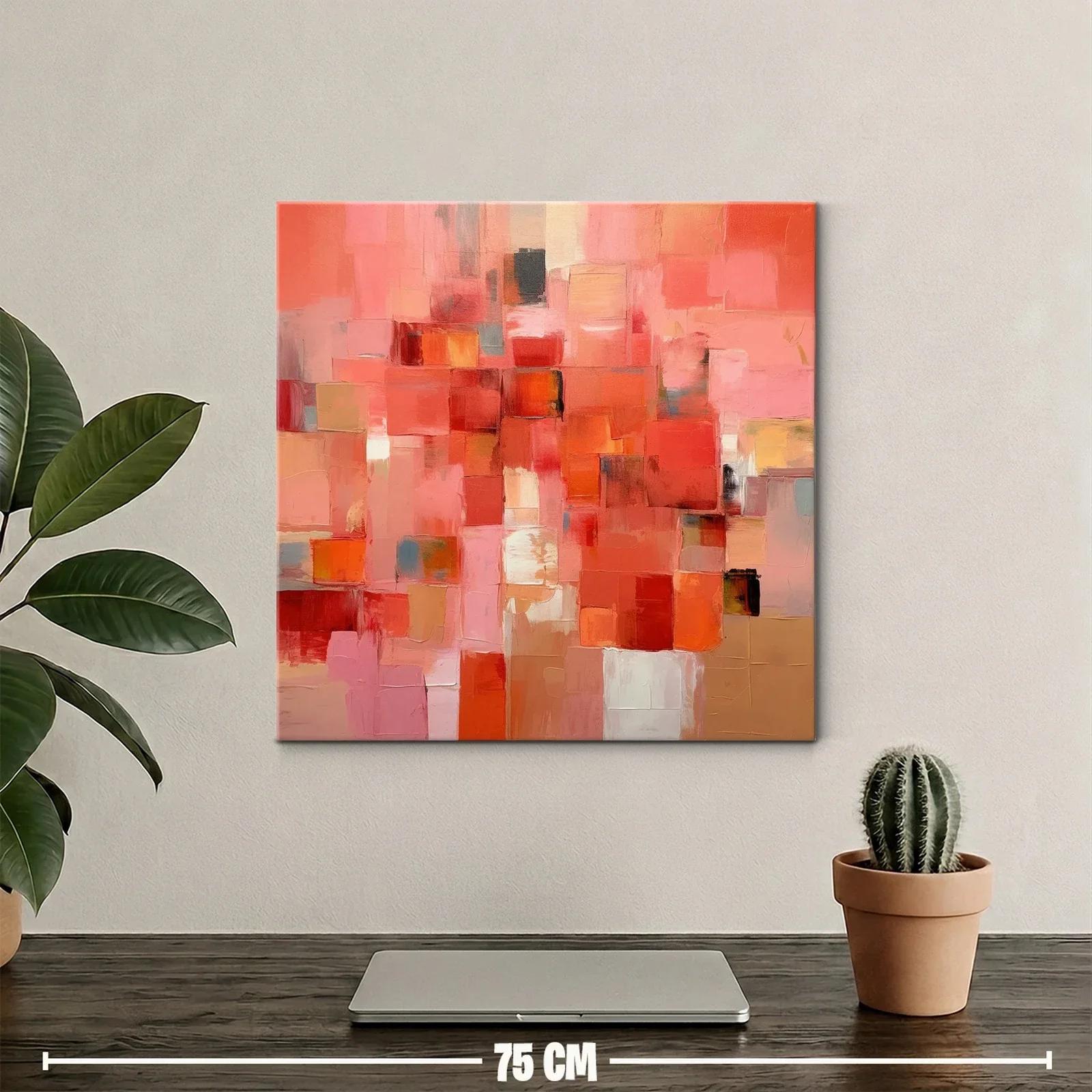 Cuadro abstracto con intensos tonos rojos y rosas — miniatura 2