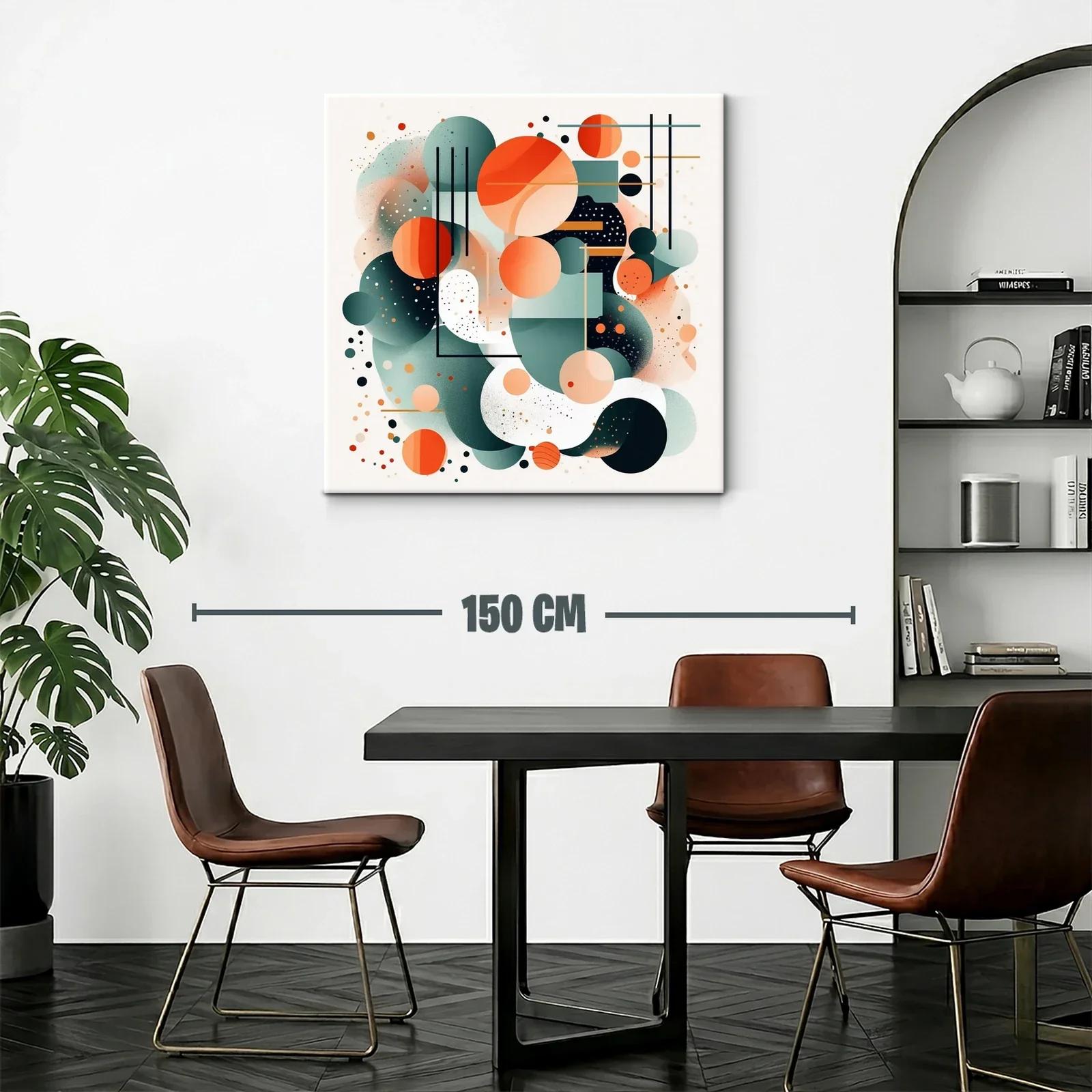 Composición abstracta con círculos y líneas en tonos cálidos — miniatura 2