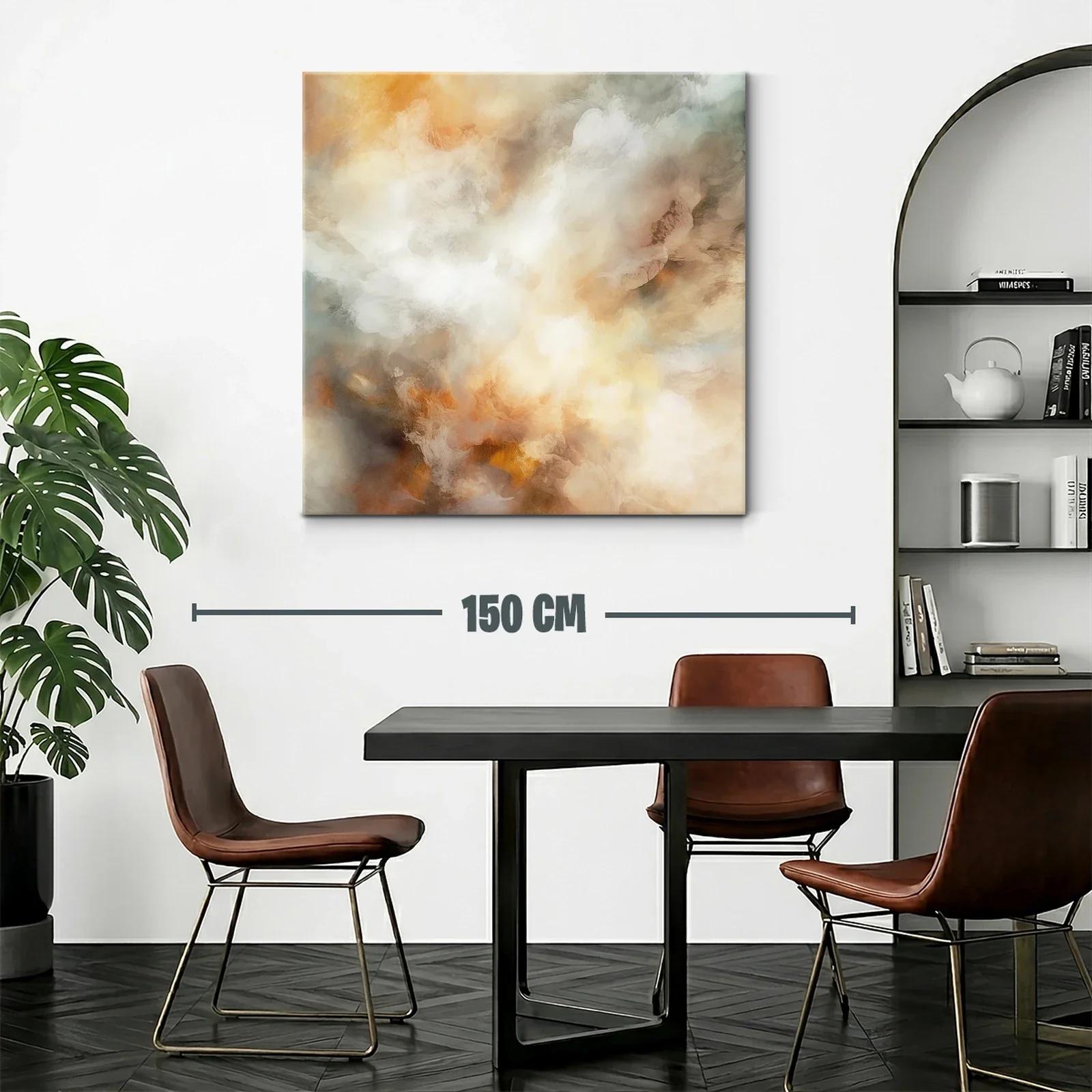 Cuadro abstracto en tonos cálidos y neutros para ambientes elegantes — miniatura 2