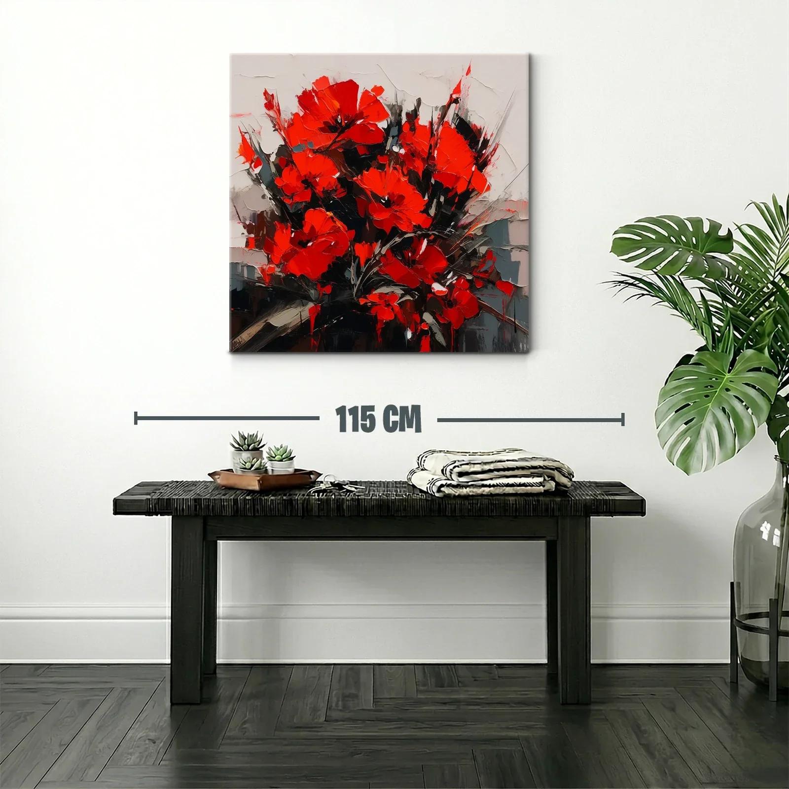 Composición vibrante de flores rojas con contraste oscuro — miniatura 2