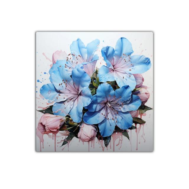 Flores en tonos azules y rosas para decorar