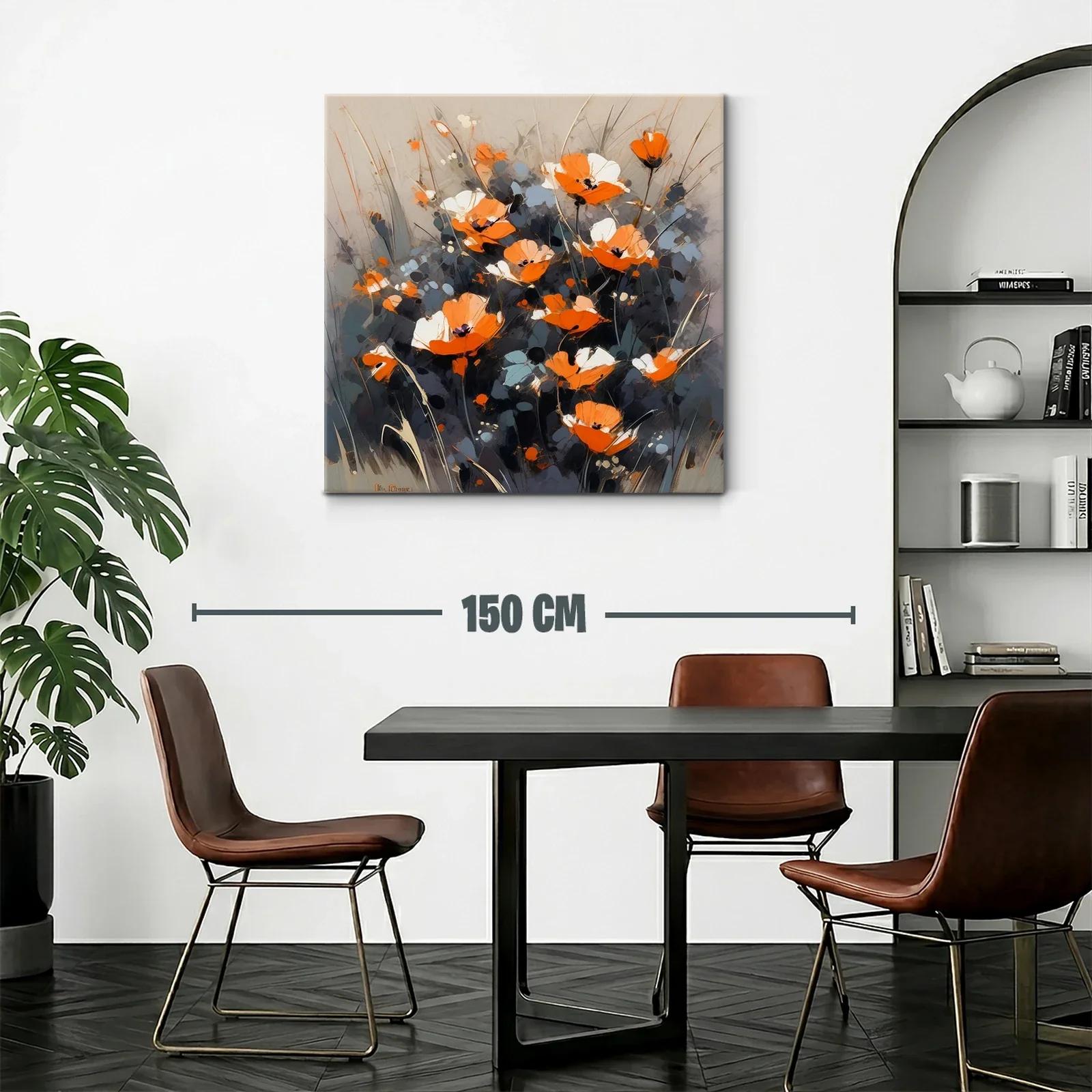 Flores naranjas y blancas con fondo gris elegante — miniatura 2