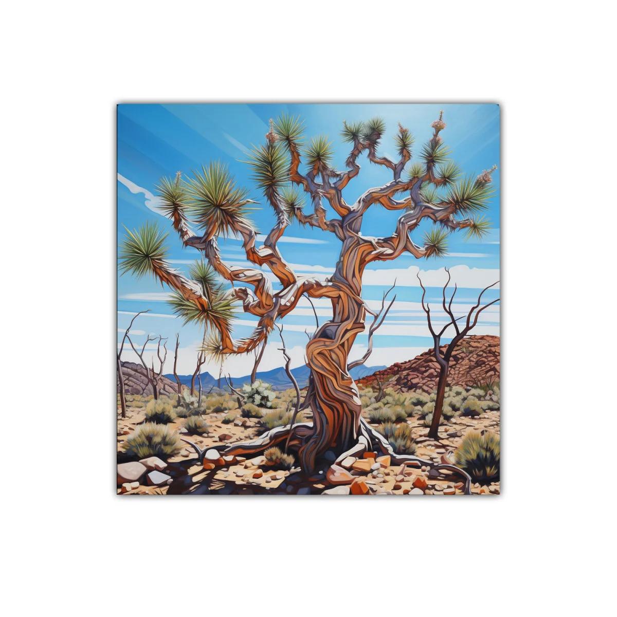 Árbol desértico con ramas retorcidas bajo cielo azul — imagen principal