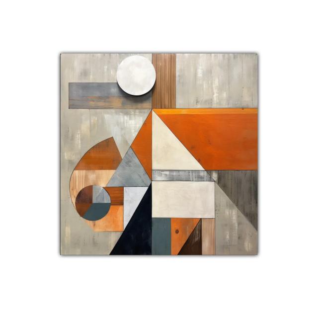 Composición geométrica en tonos cálidos y neutros