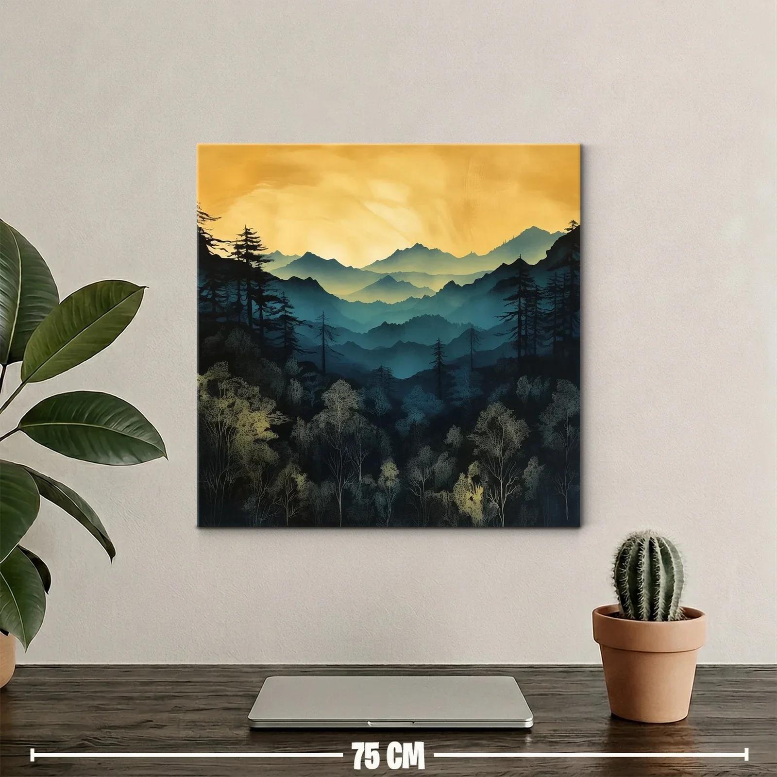 Atardecer dorado sobre montañas y bosques silentes — miniatura 2