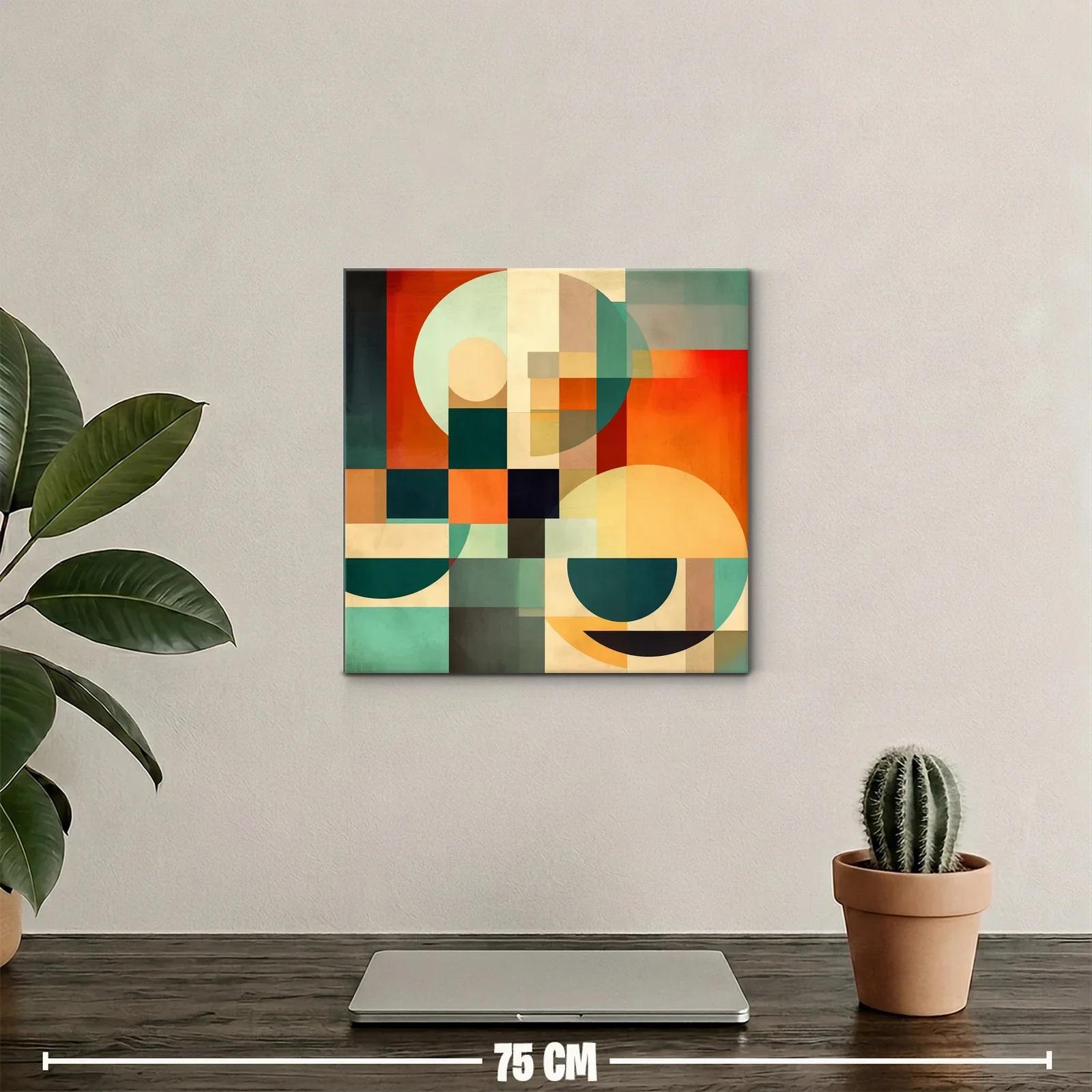 Composición geométrica con tonos cálidos y fríos vibrantes — miniatura 2