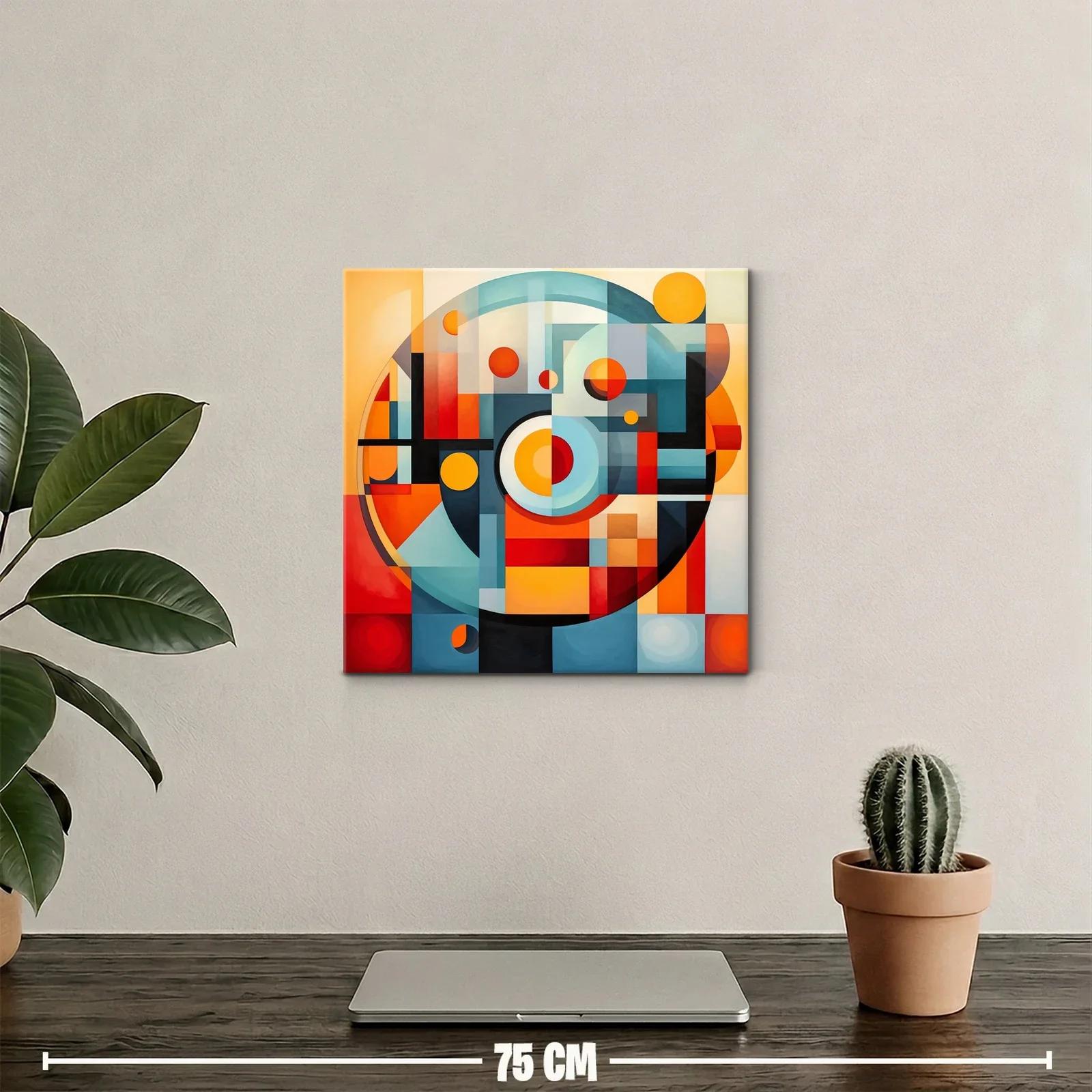 Composición geométrica con formas y círculos en tonos cálidos — miniatura 2