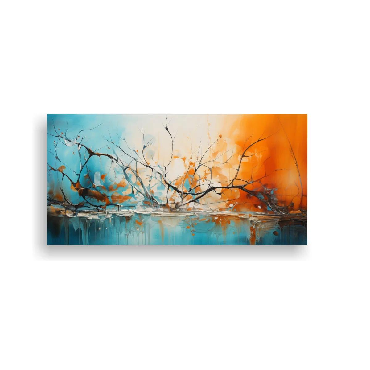 Cuadro ramas de árbol con reflejo acuoso