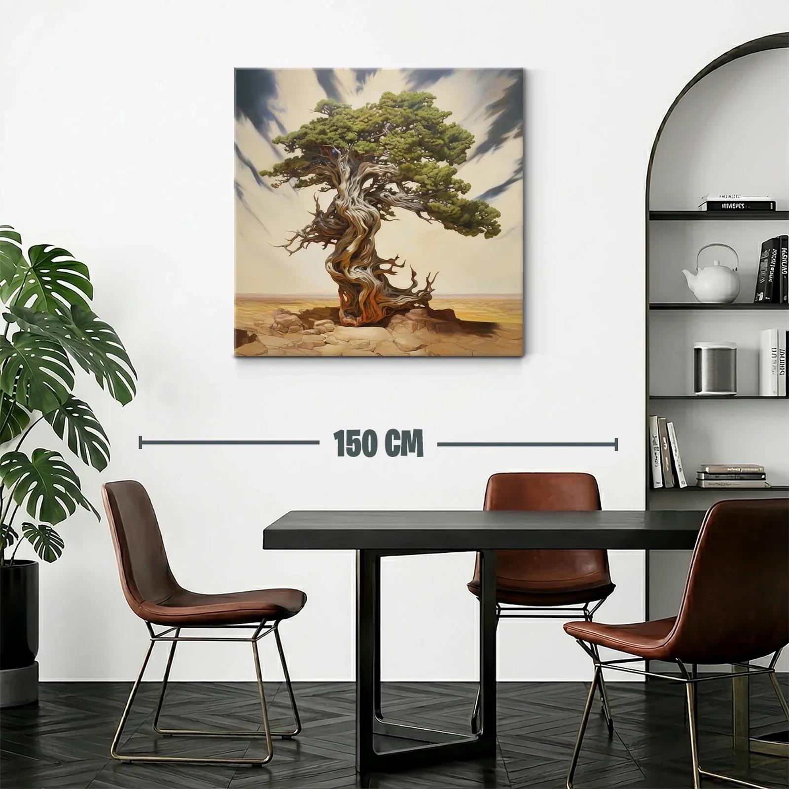 Árbol retorcido en paisaje desértico con cielo dramático — miniatura 2