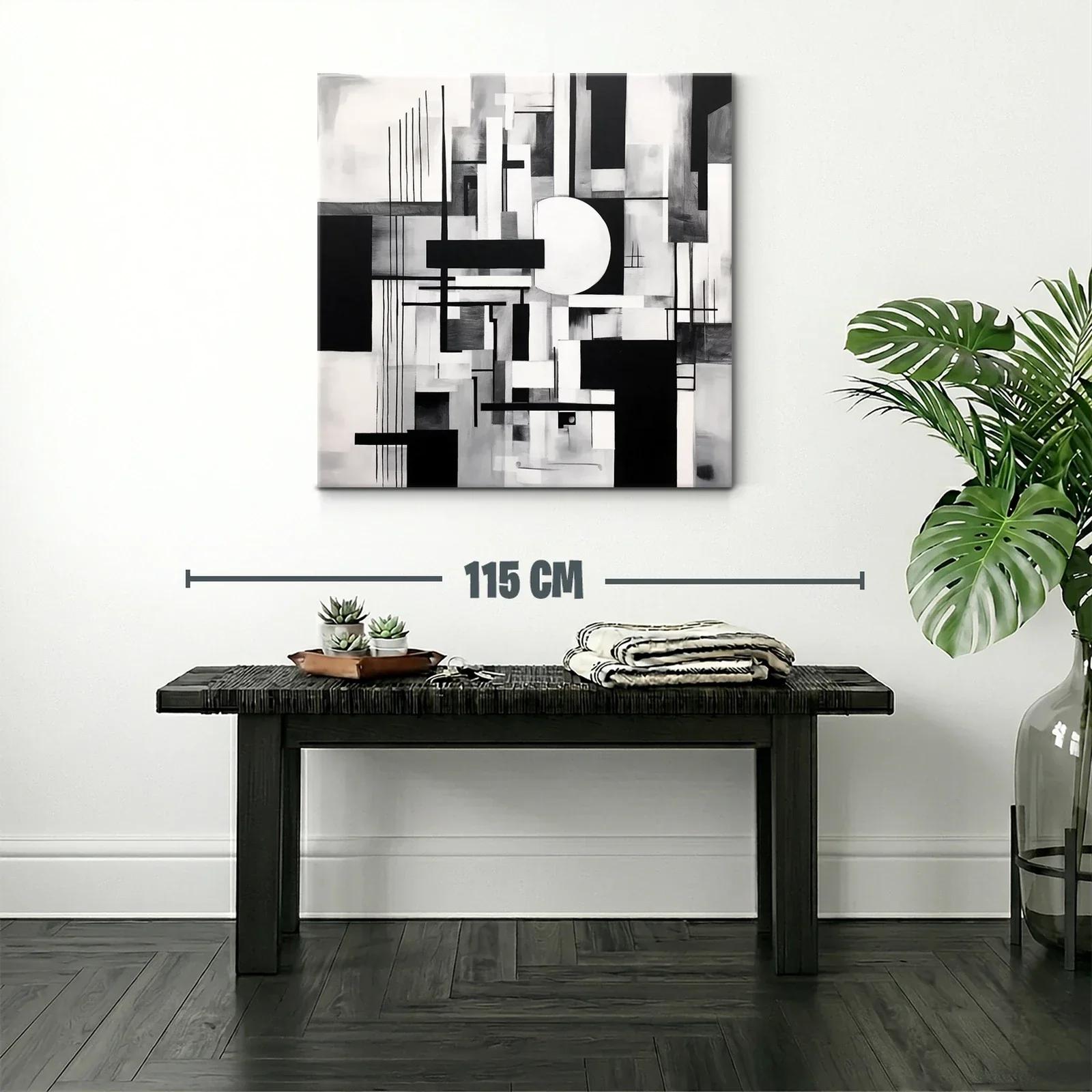 Composición abstracta en blanco y negro geométrica y elegante — miniatura 2